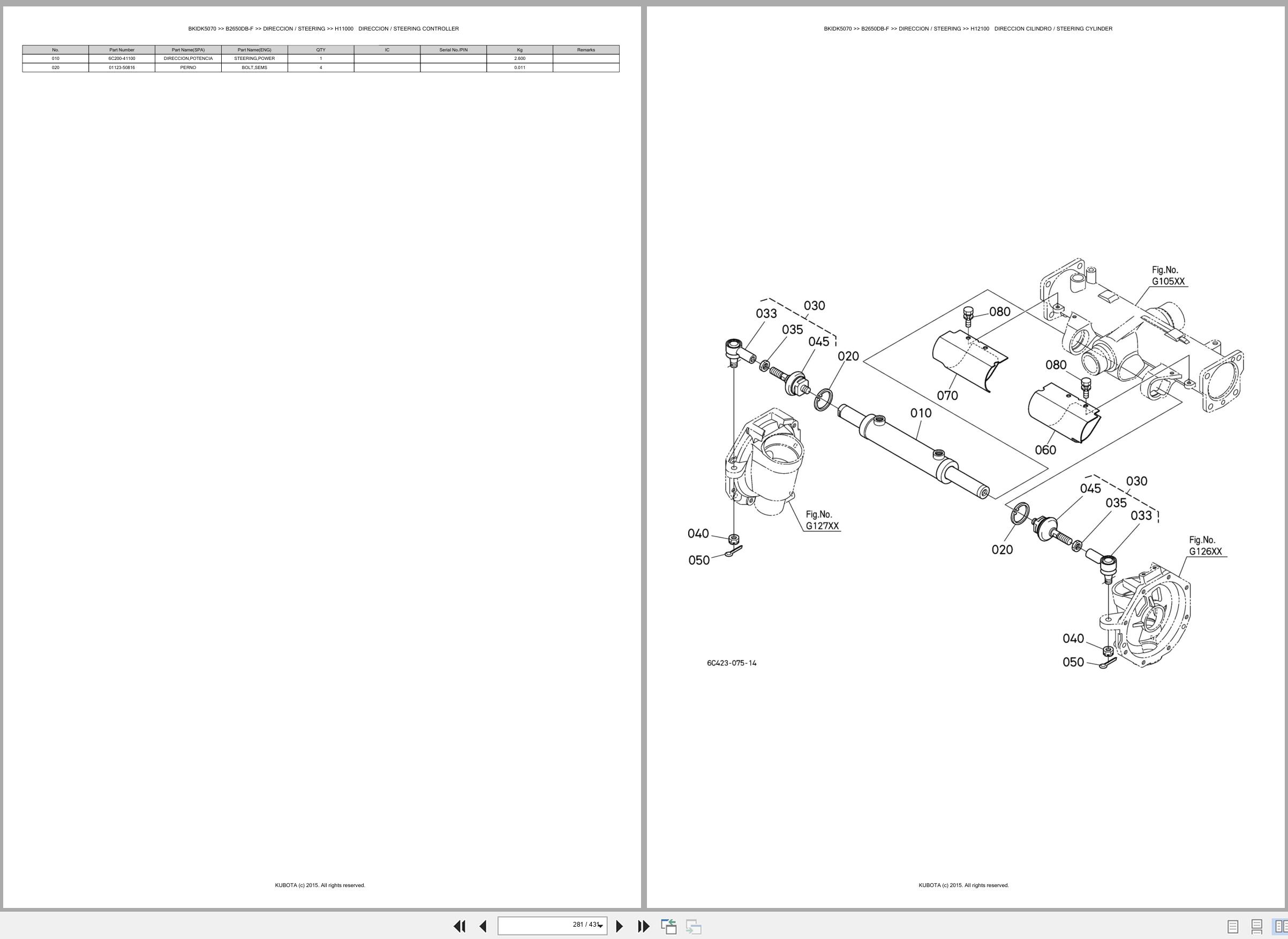 Kubota Tractor B2650DB F Spare Parts Catalog EN ES (3)