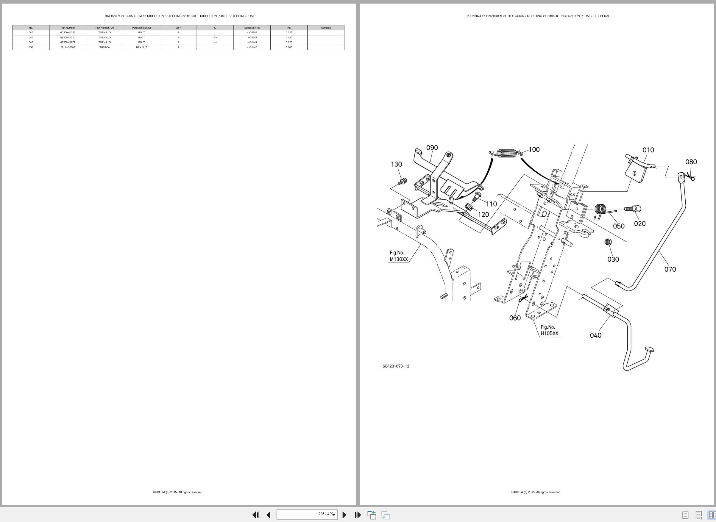 Kubota Tractor B2650DB M Spare Parts Catalog EN ES (3)