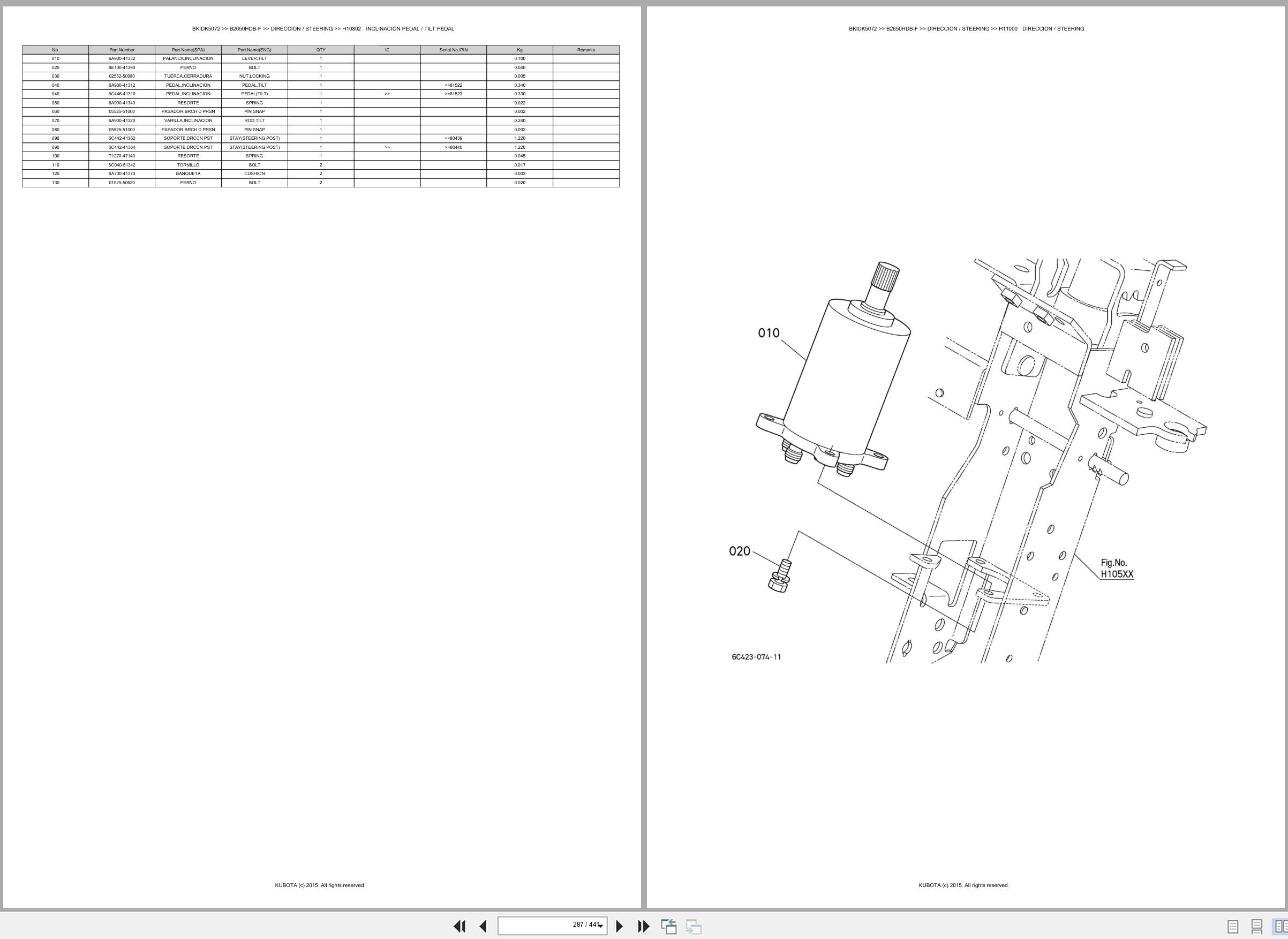 Kubota Tractor B2650HDB F Spare Parts Catalog EN ES (3)