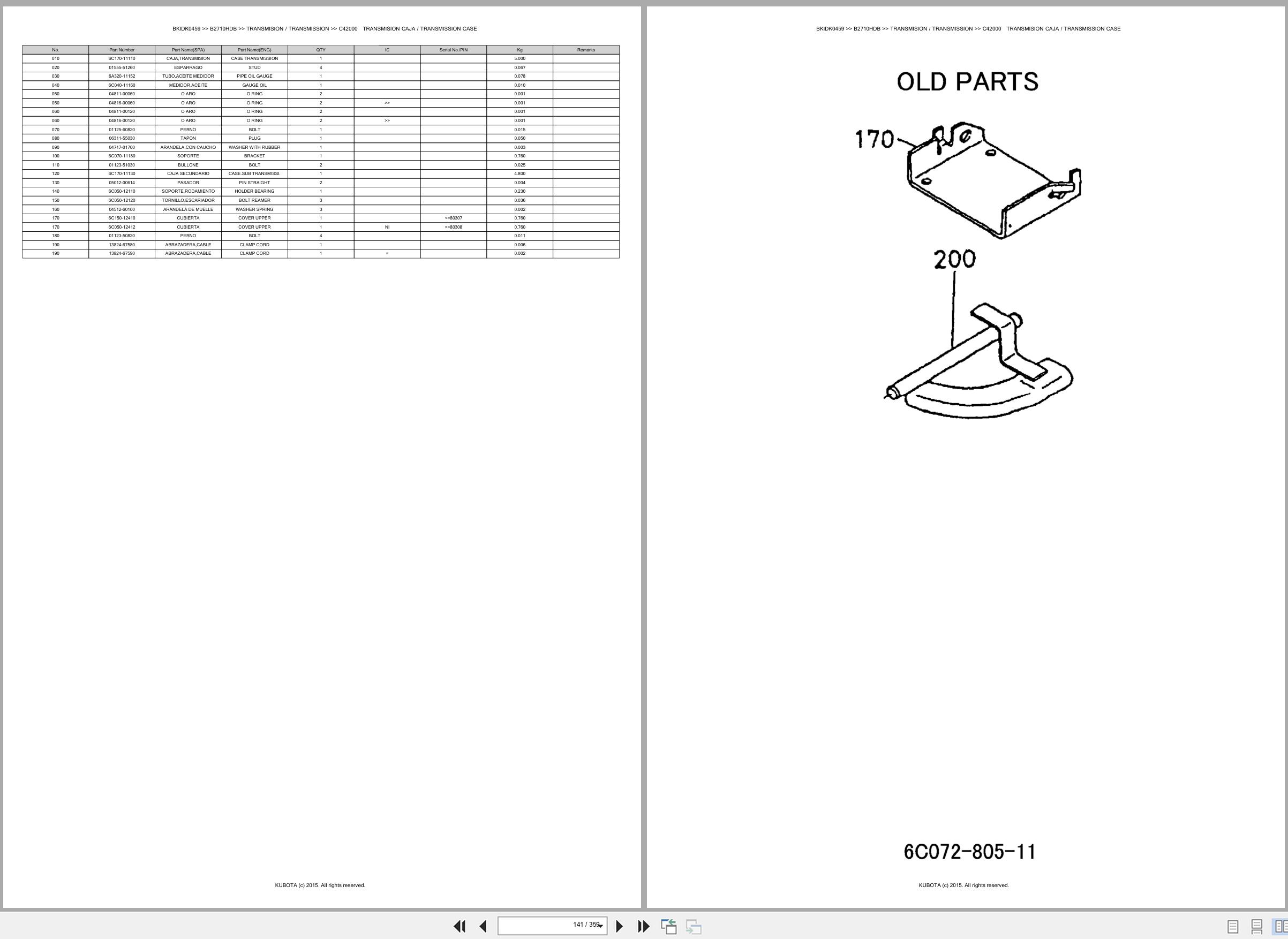 Kubota Tractor B2710HDB Spare Parts Catalog EN ES (2)