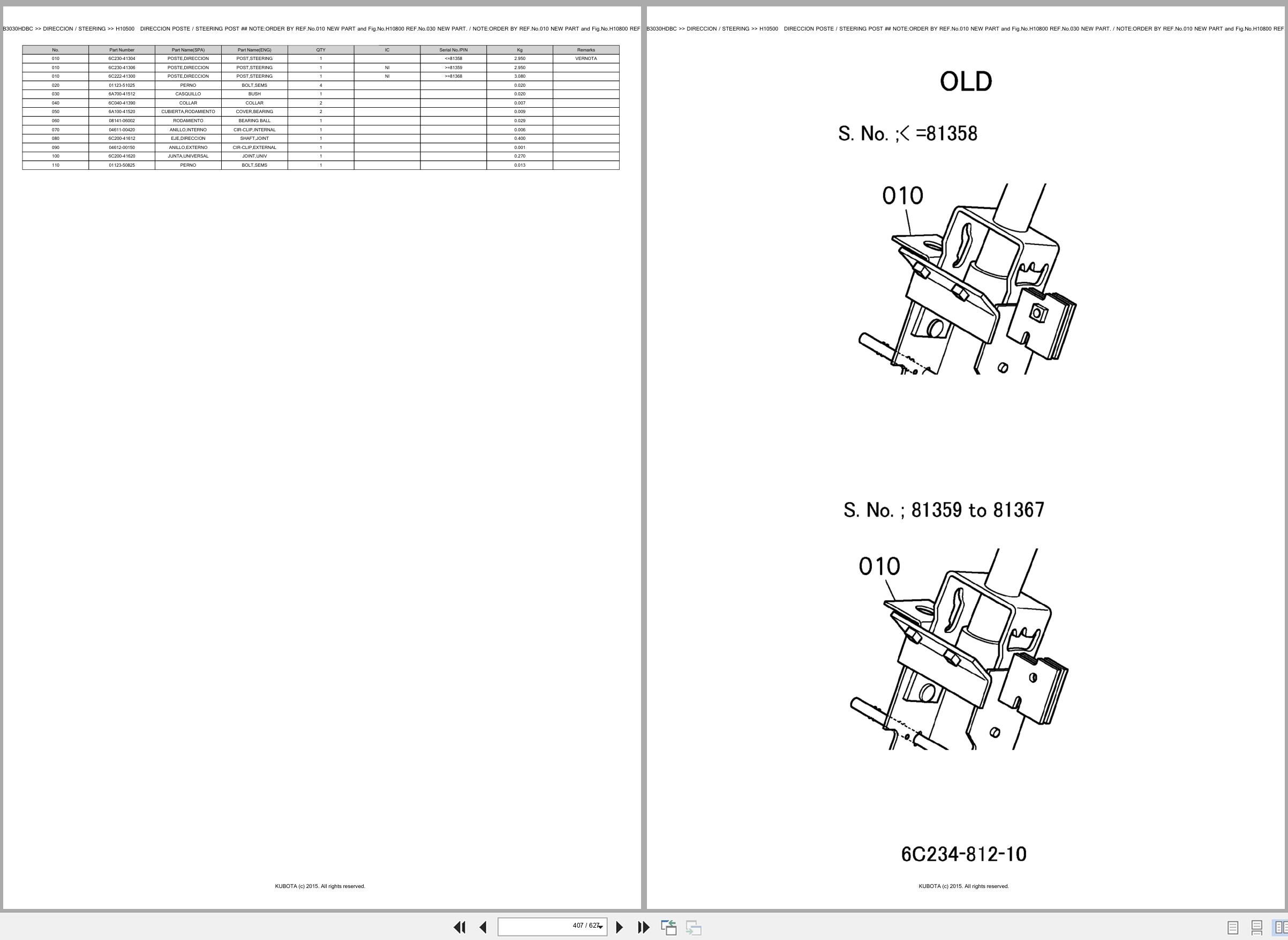 Kubota Tractor B3030HDBC Spare Parts Catalog EN ES (3)