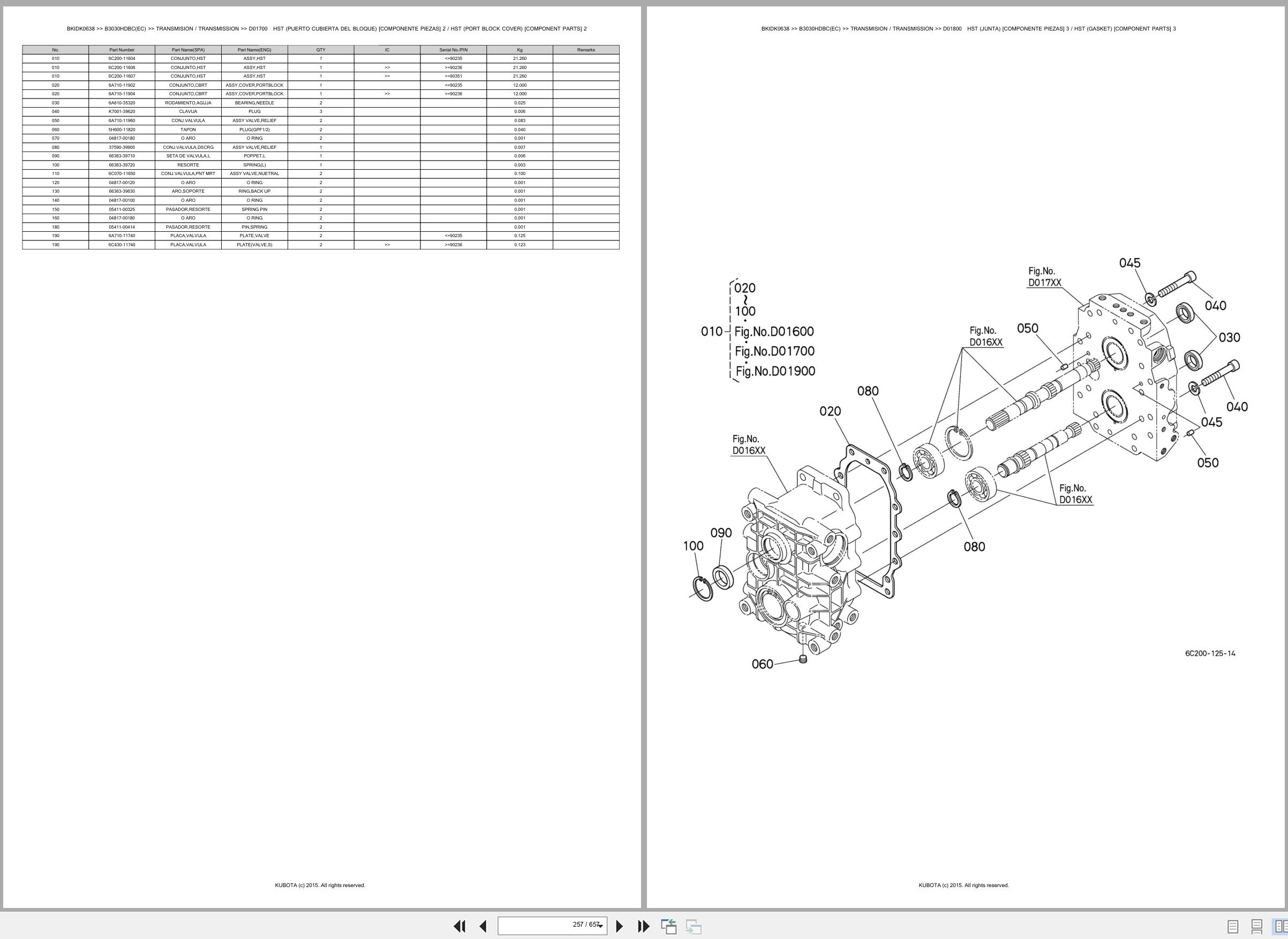 Kubota Tractor B3030HDBC(EC) Spare Parts Catalog EN ES (2)