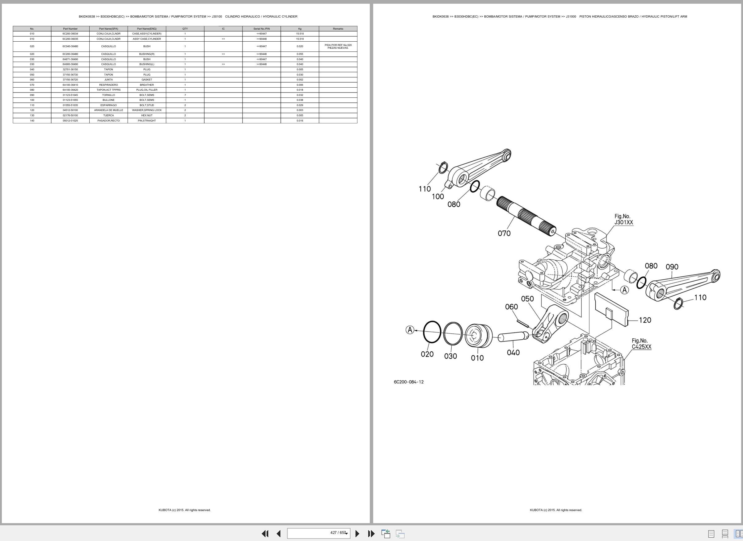 Kubota Tractor B3030HDBC(EC) Spare Parts Catalog EN ES (3)