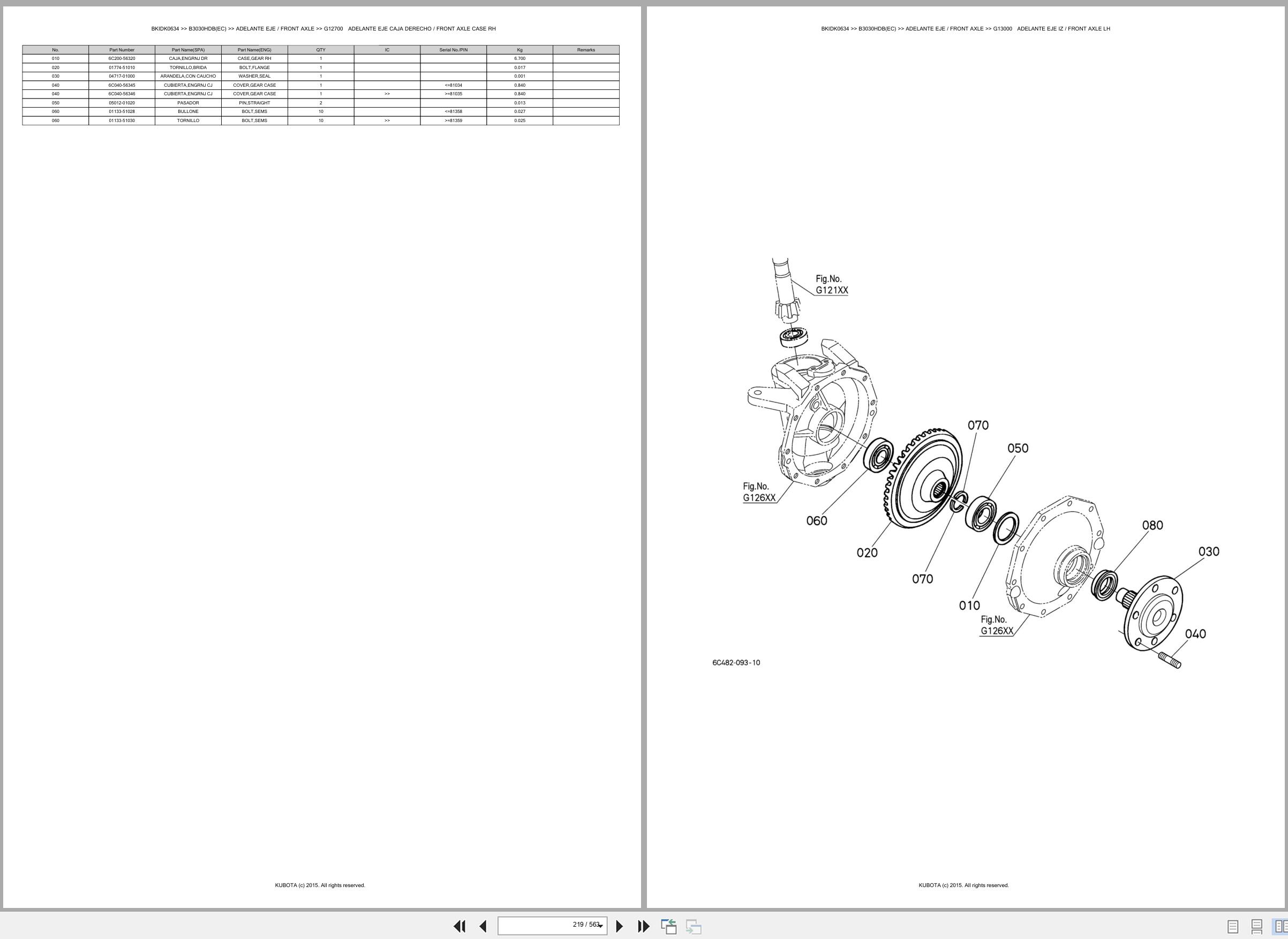 Kubota Tractor B3030HDB(EC) Spare Parts Catalog EN ES (2)