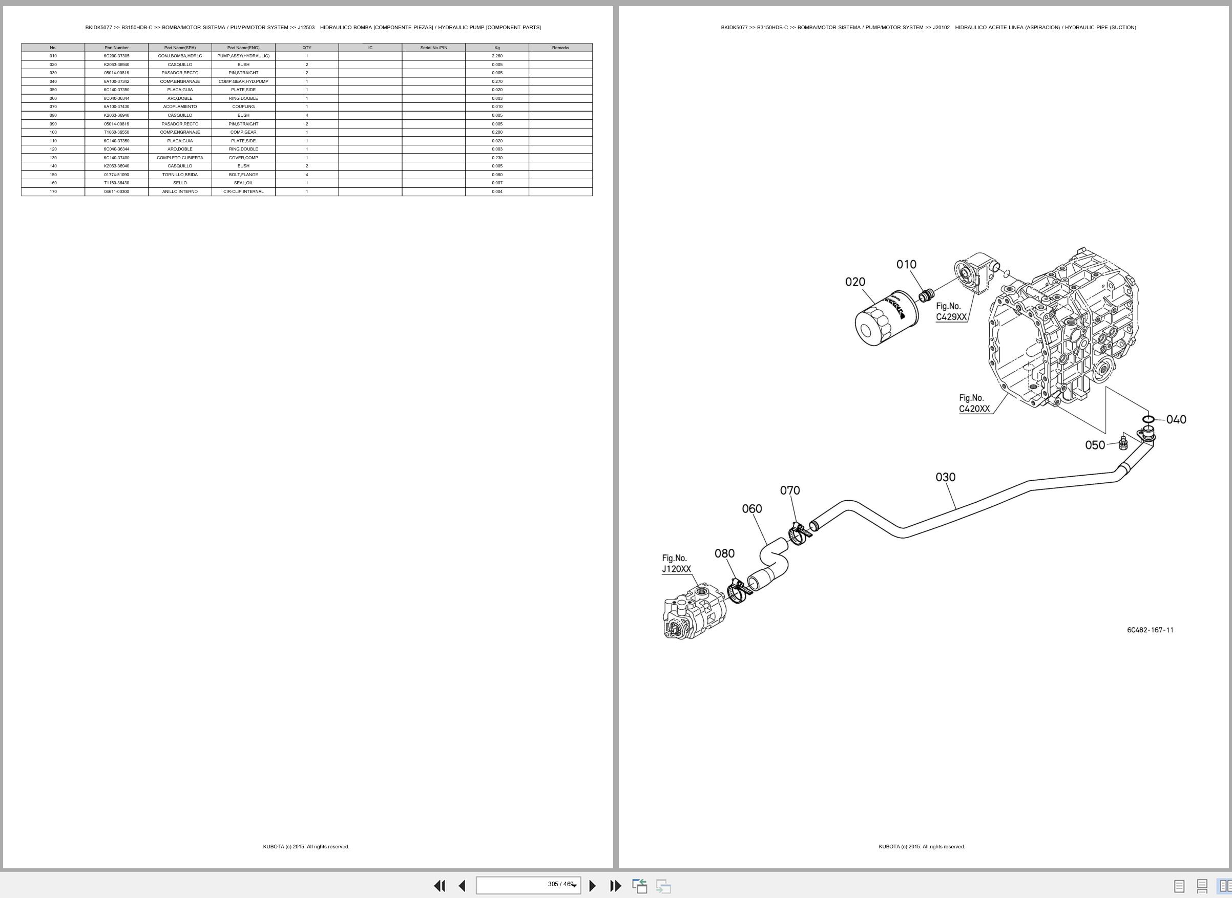 Kubota Tractor B3150HDB C Spare Parts Catalog EN ES (3)