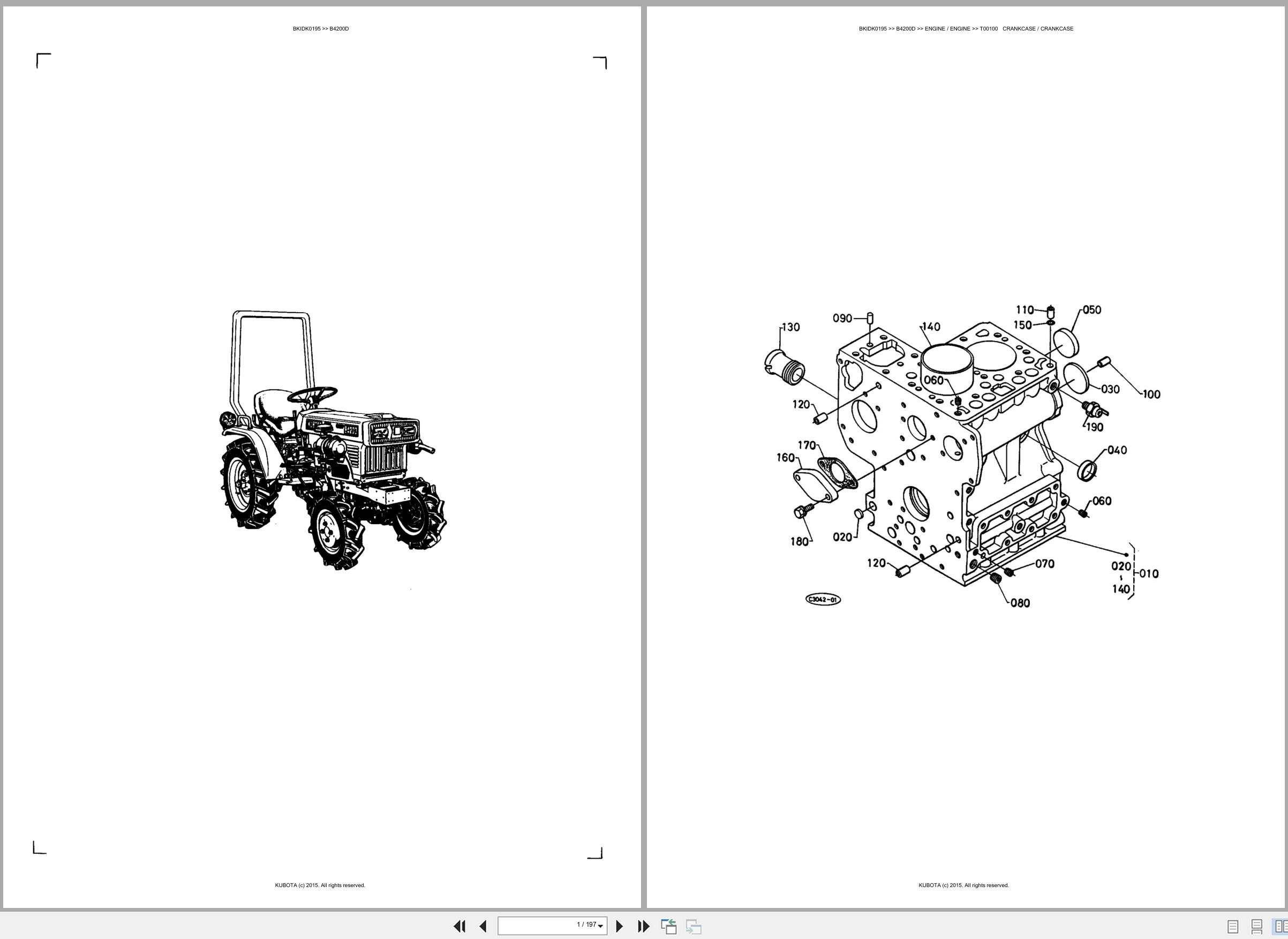 Kubota Tractor B4200D Spare Parts Catalog EN ES (1)