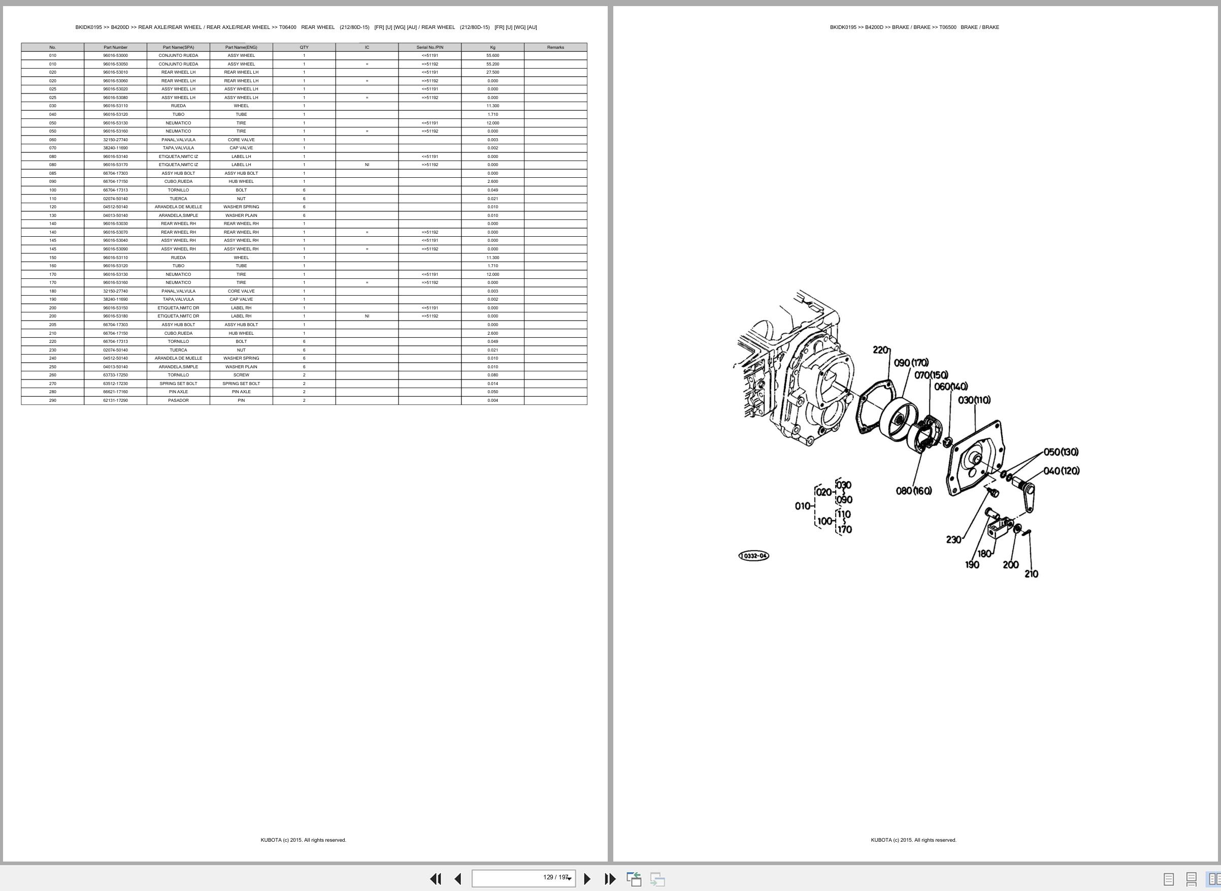 Kubota Tractor B4200D Spare Parts Catalog EN ES (3)