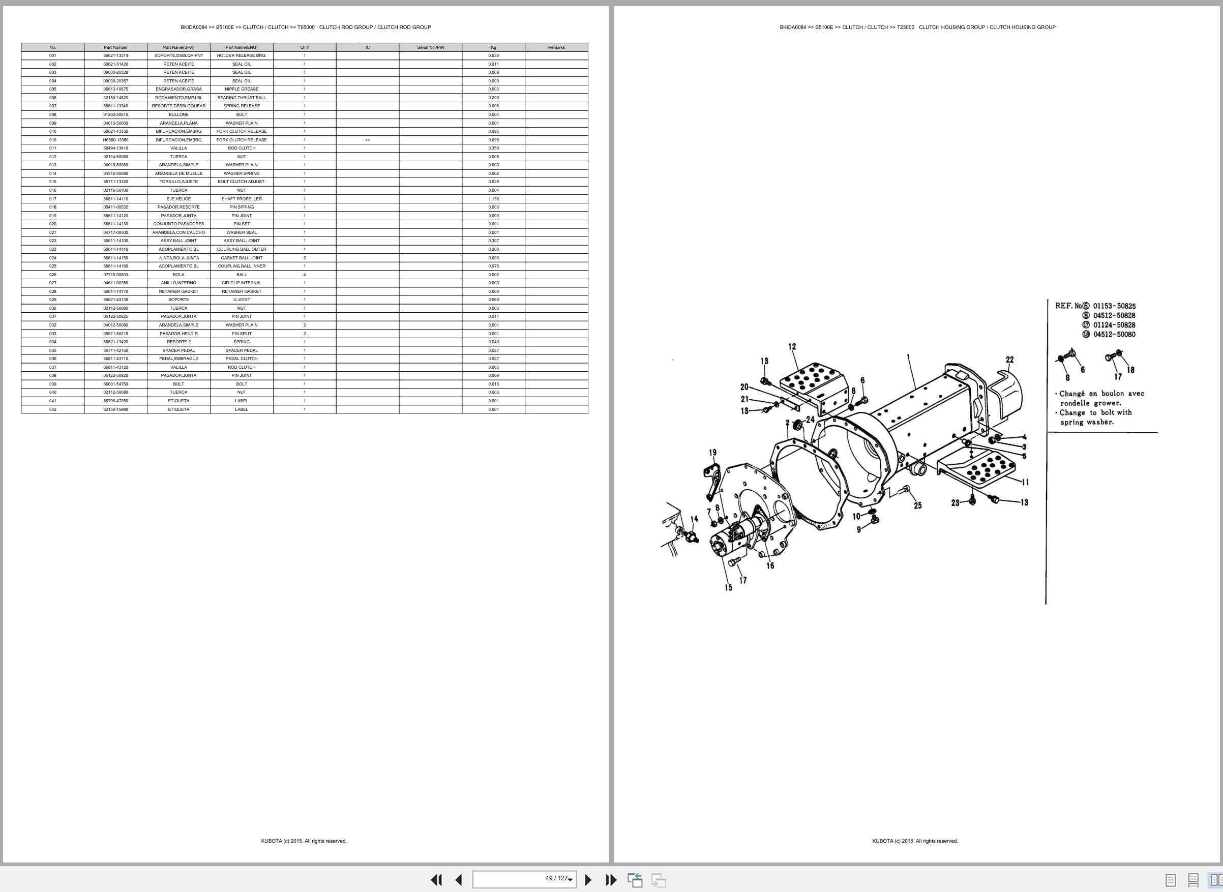 Kubota Tractor B5100E Spare Parts Catalog EN ES (2)