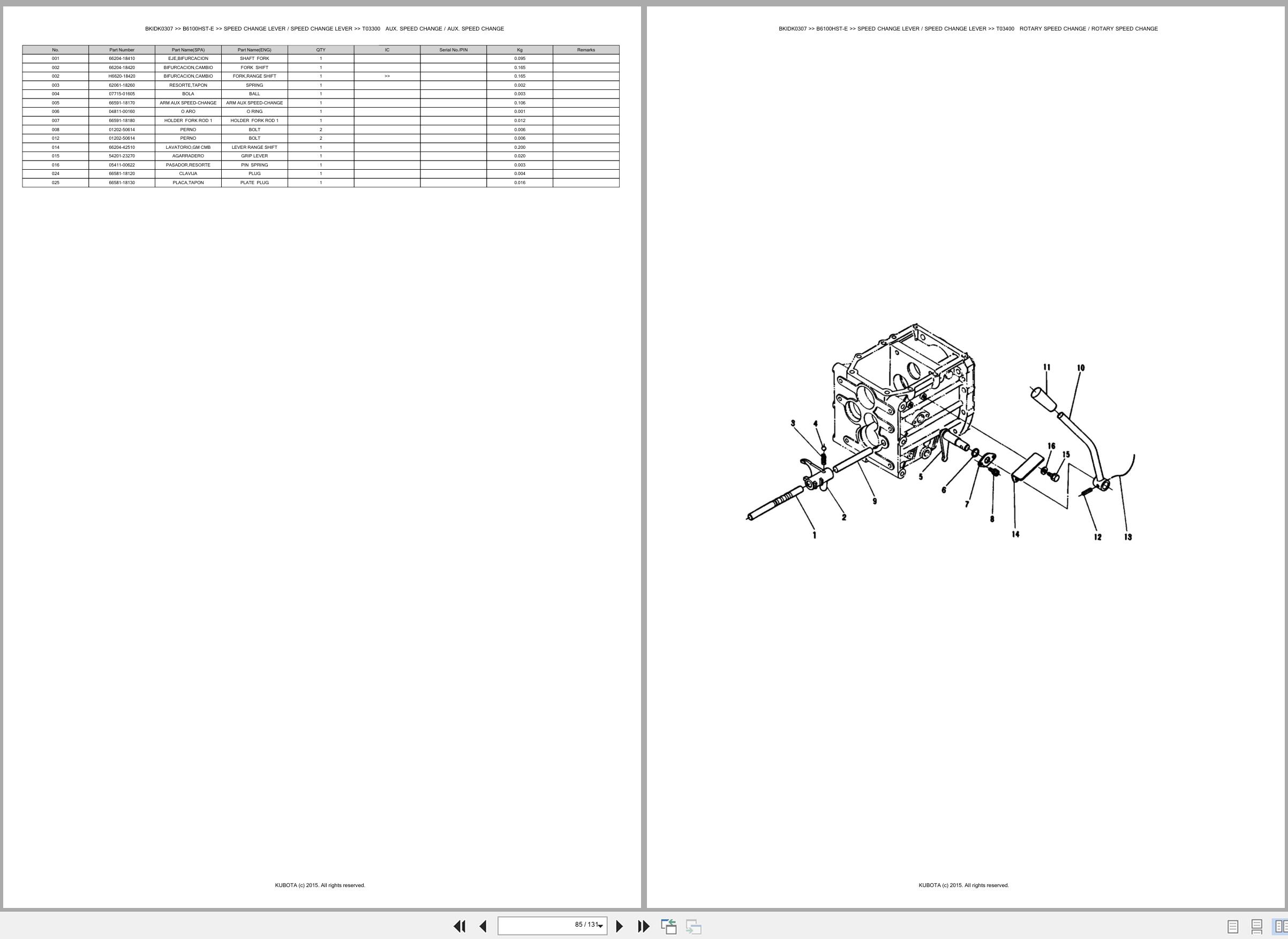 Kubota Tractor B6100HST E Spare Parts Catalog EN ES (3)