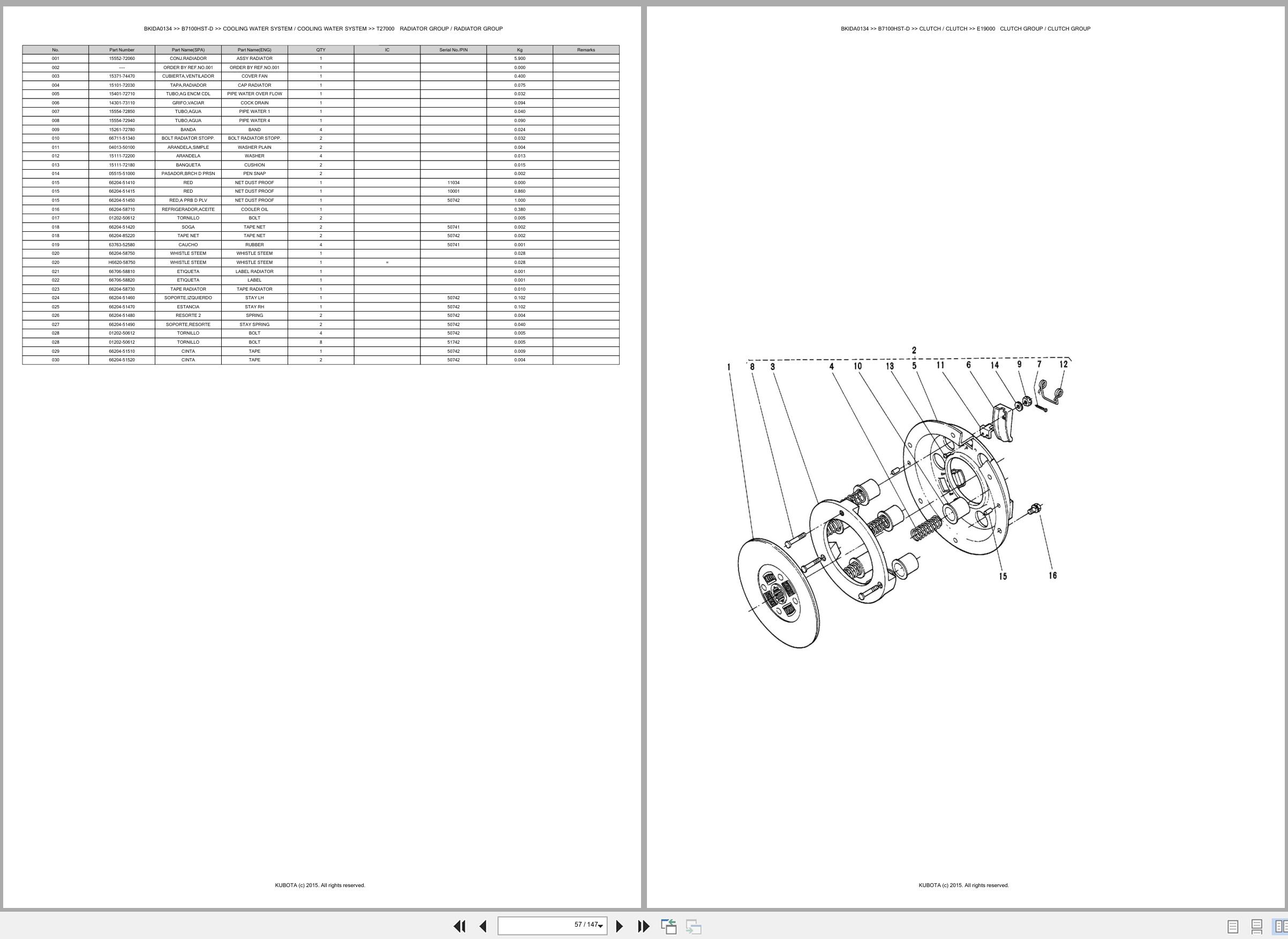 Kubota Tractor B7100HST D Spare Parts Catalog EN ES (2)