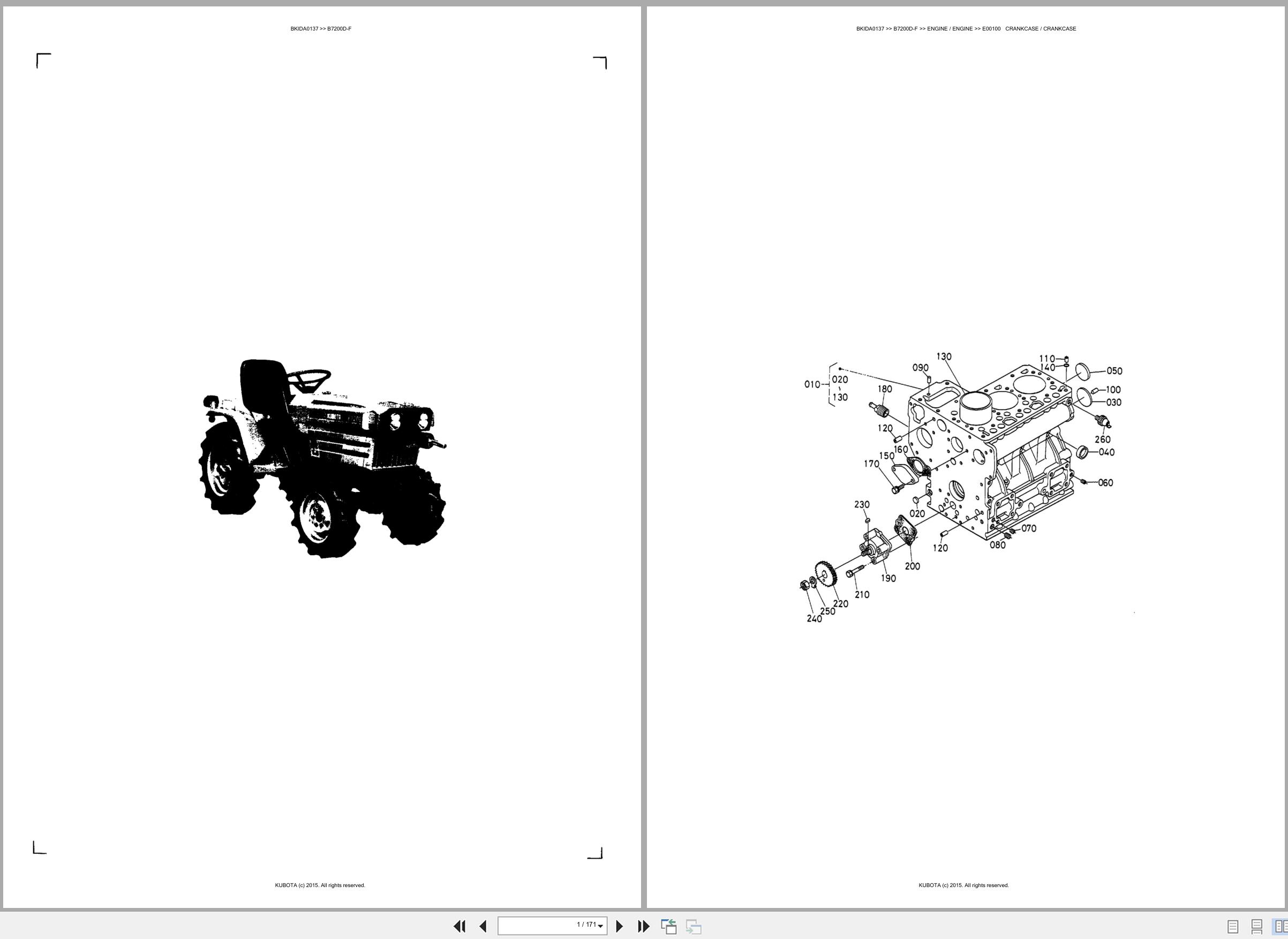 Kubota Tractor B7200D F Spare Parts Catalog EN ES (1)
