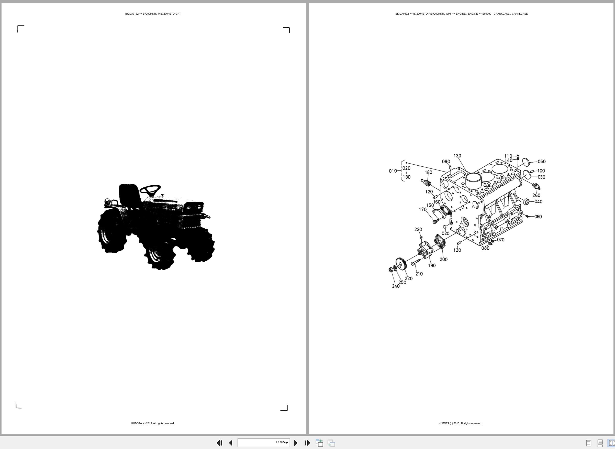 Kubota Tractor B7200HSTD P B7200HSTD GPT Spare Parts Catalog EN ES (1)