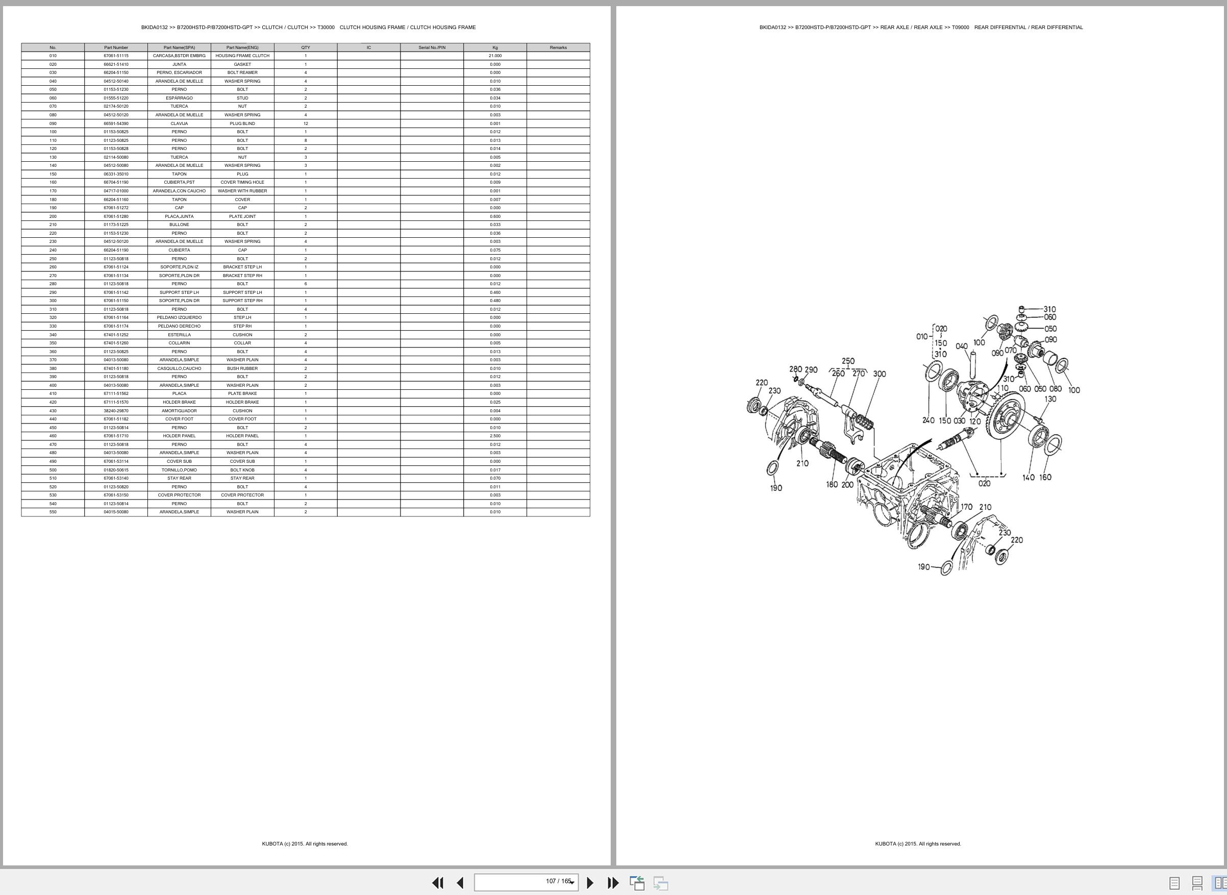 Kubota Tractor B7200HSTD P B7200HSTD GPT Spare Parts Catalog EN ES (3)