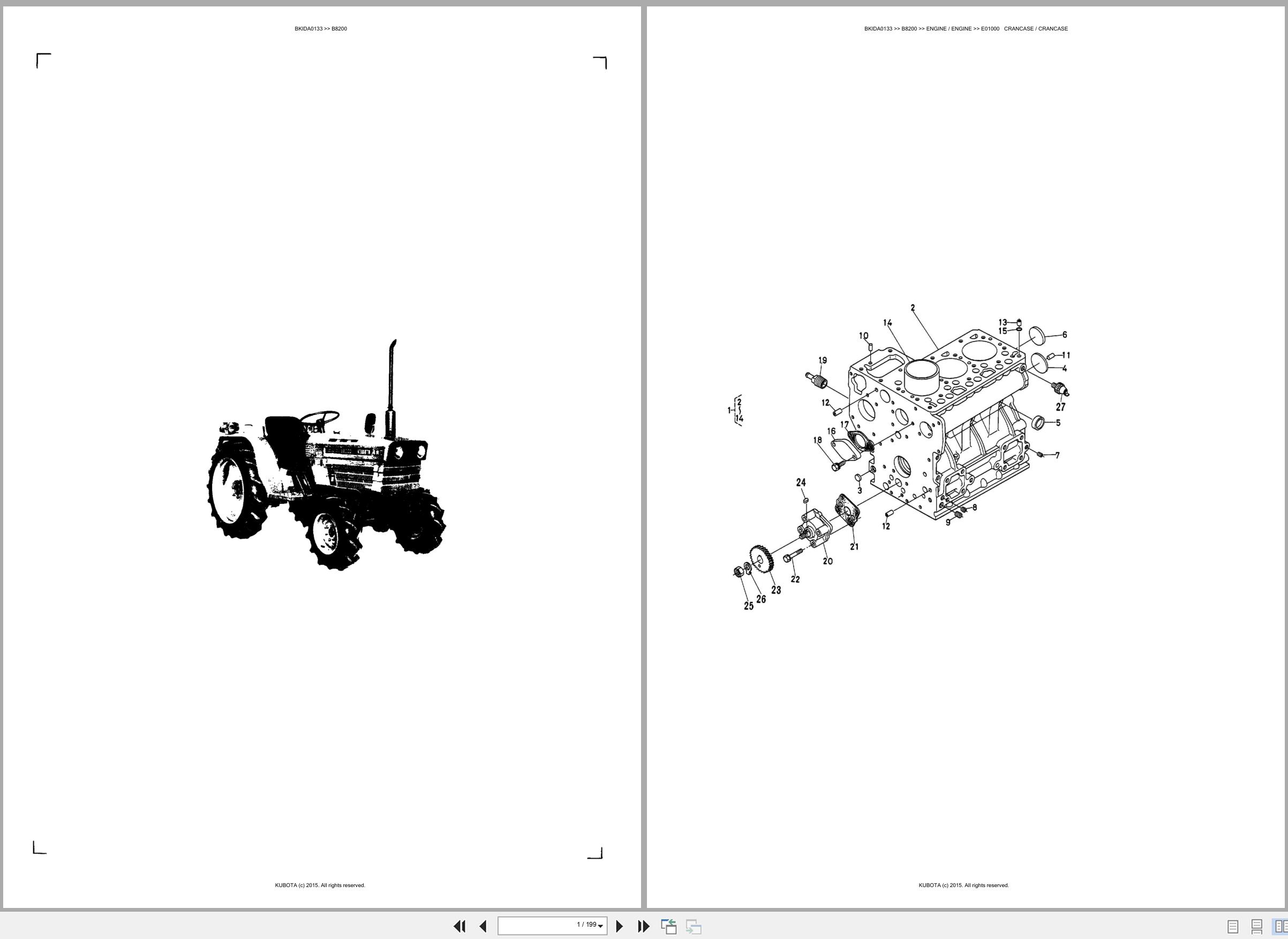 Kubota Tractor B8200 Spare Parts Catalog EN ES (1)