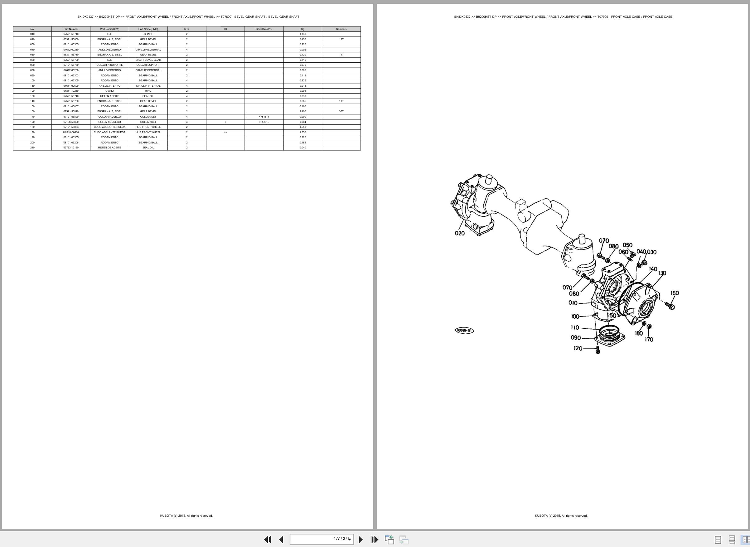 Kubota Tractor B9200HST DP Spare Parts Catalog EN ES (3)