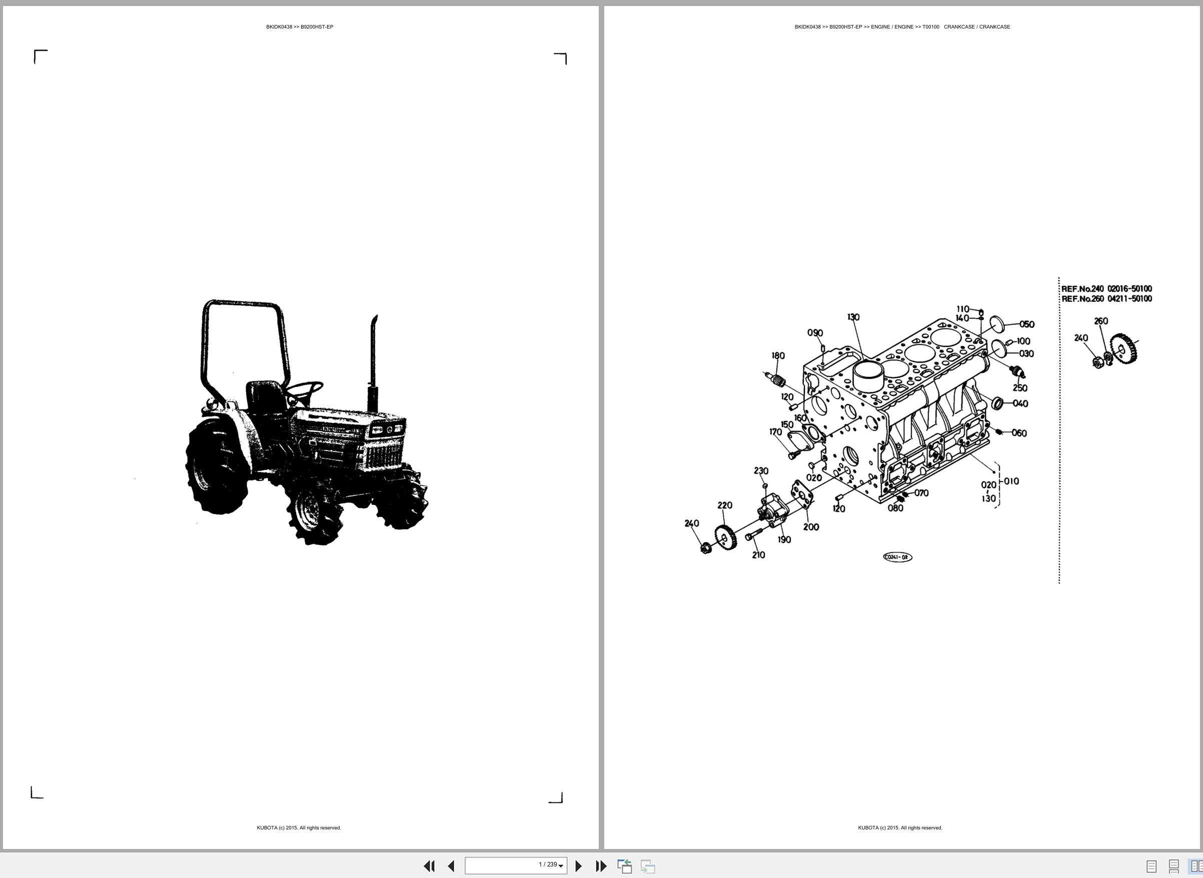 Kubota Tractor B9200HST EP Spare Parts Catalog EN ES (1)