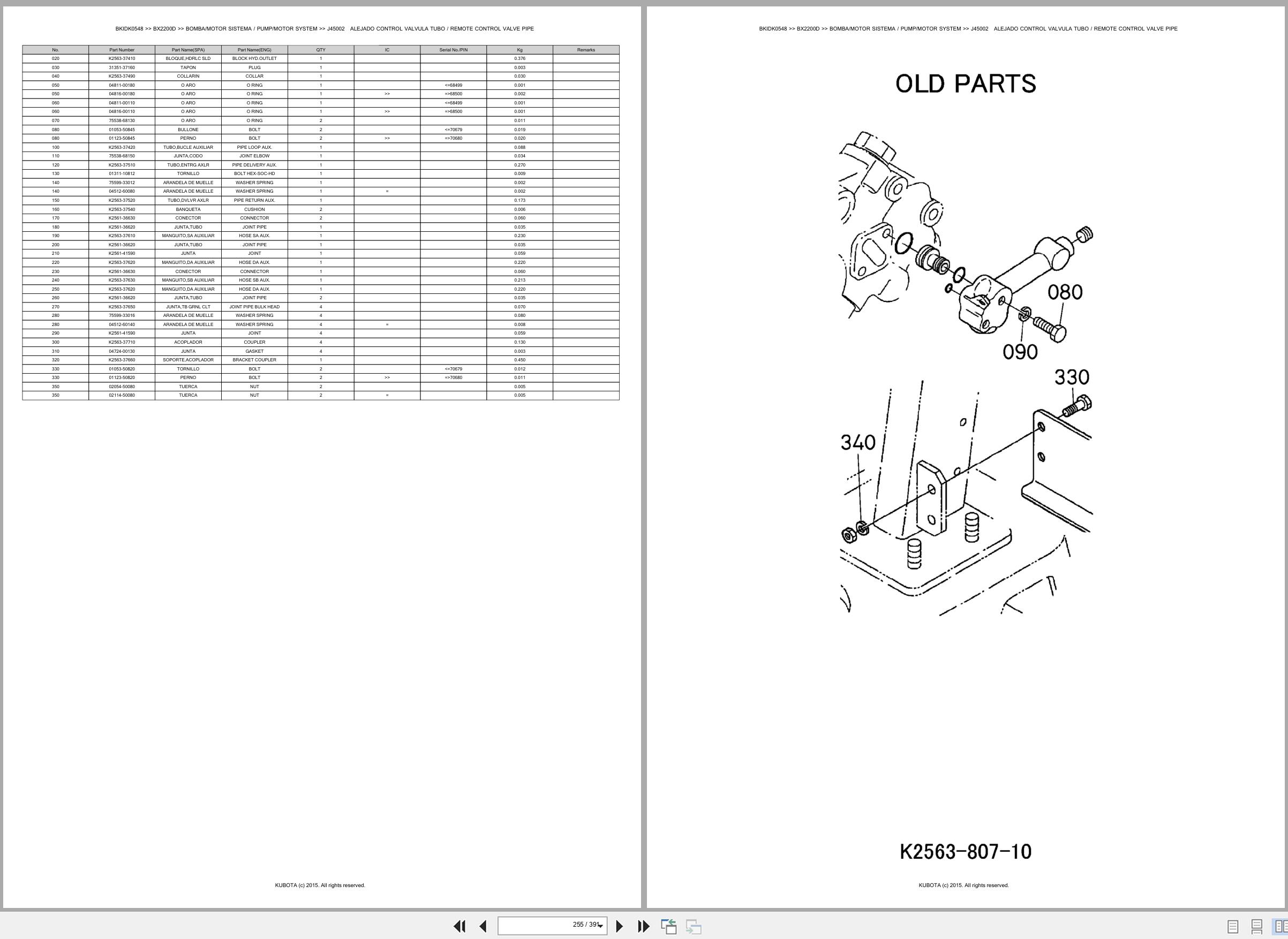 Kubota Tractor BX2200D Spare Parts Catalog EN ES (3)