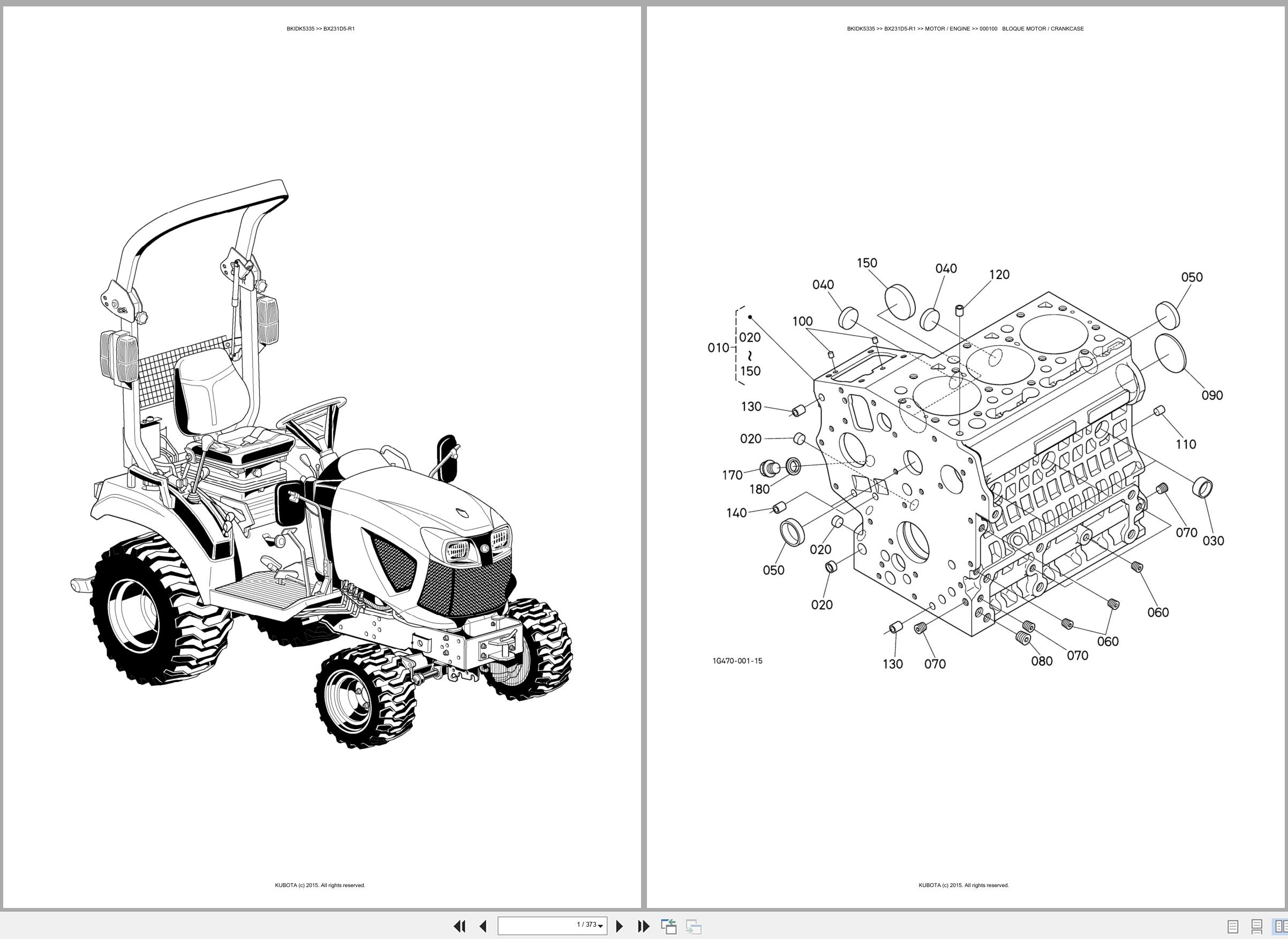 Kubota Tractor BX231D5 R1 Spare Parts Catalog EN ES (1)