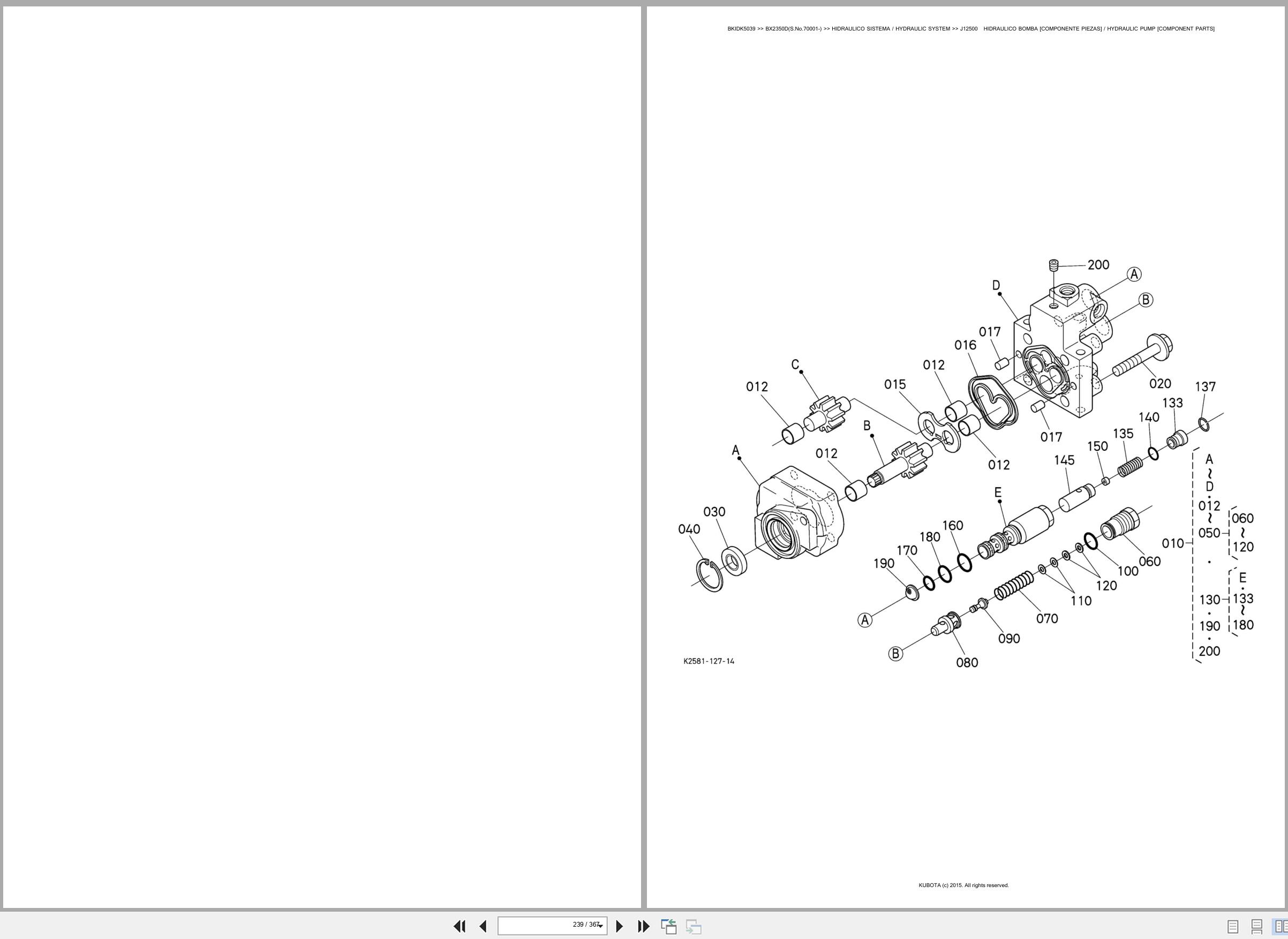 Kubota Tractor BX2350D 70001 Spare Parts Catalog EN ES (3)