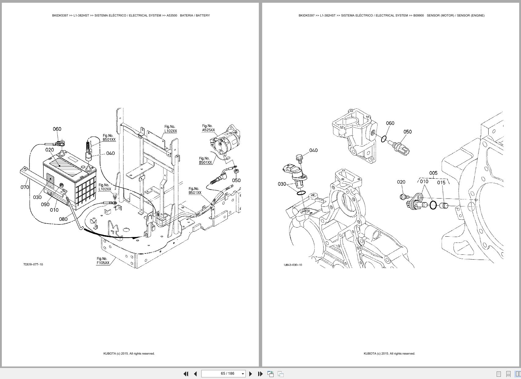 Kubota Tractor L1 382HST Spare Parts Catalog EN PT (2)