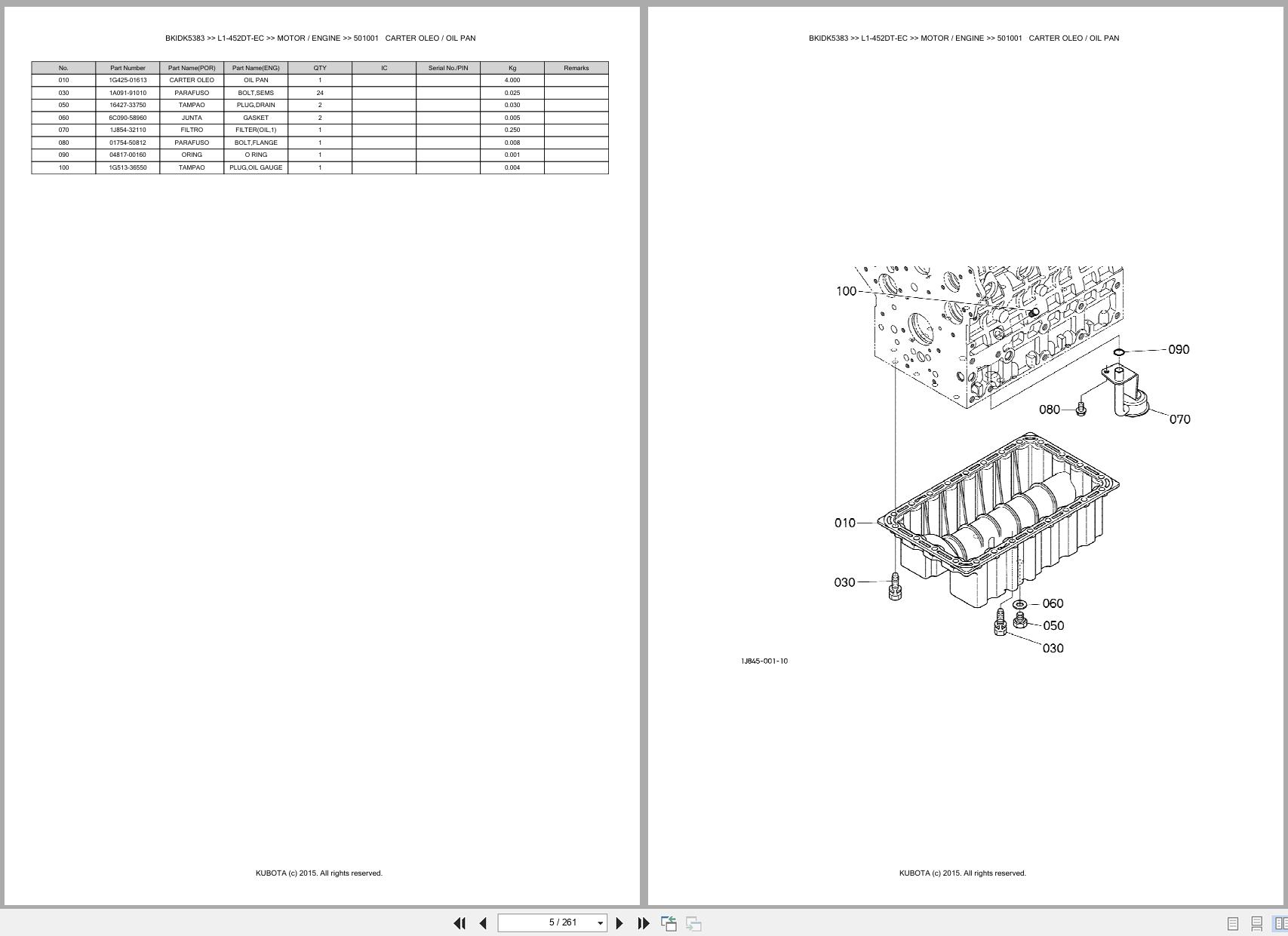 Kubota Tractor L1 452DT EC Spare Parts Catalog EN PT (3)
