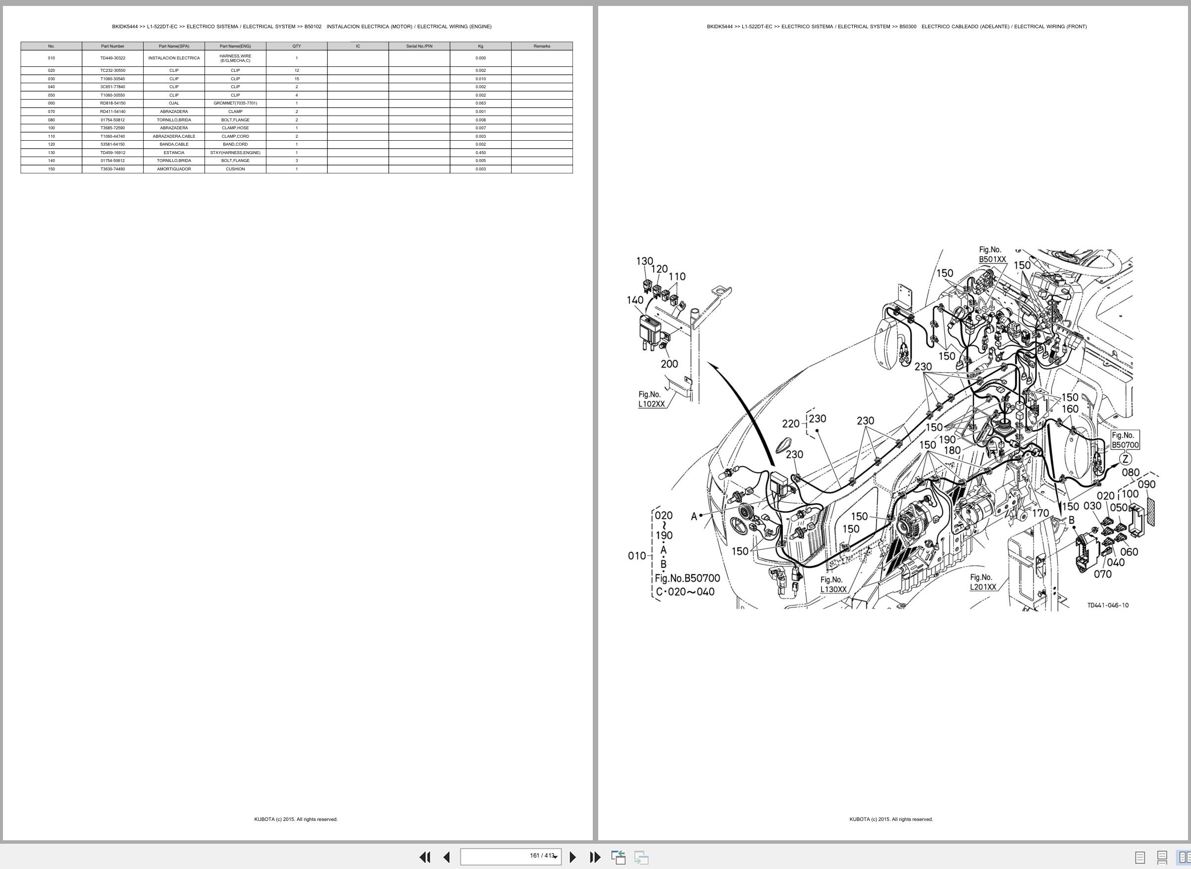 Kubota Tractor L1 522DT EC Spare Parts Catalog EN ES (2)