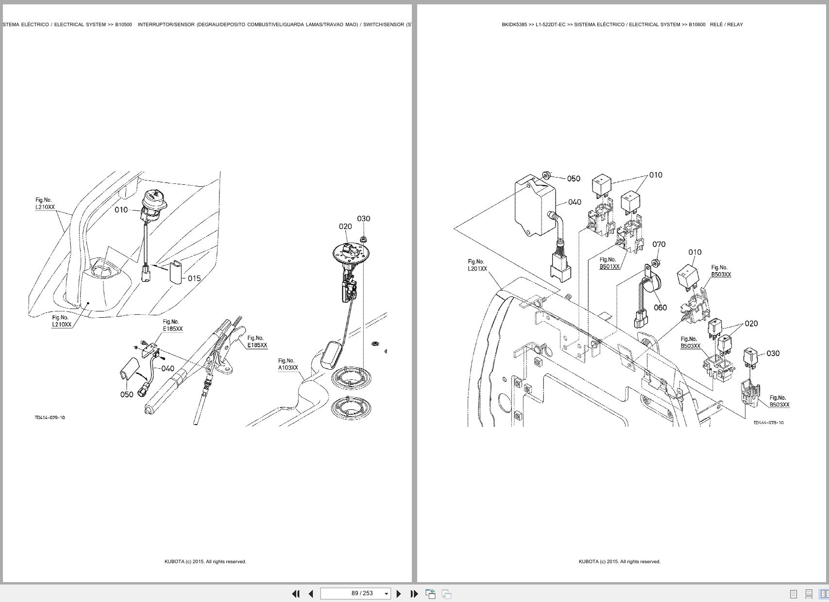 Kubota Tractor L1 522DT EC Spare Parts Catalog EN PT (2)