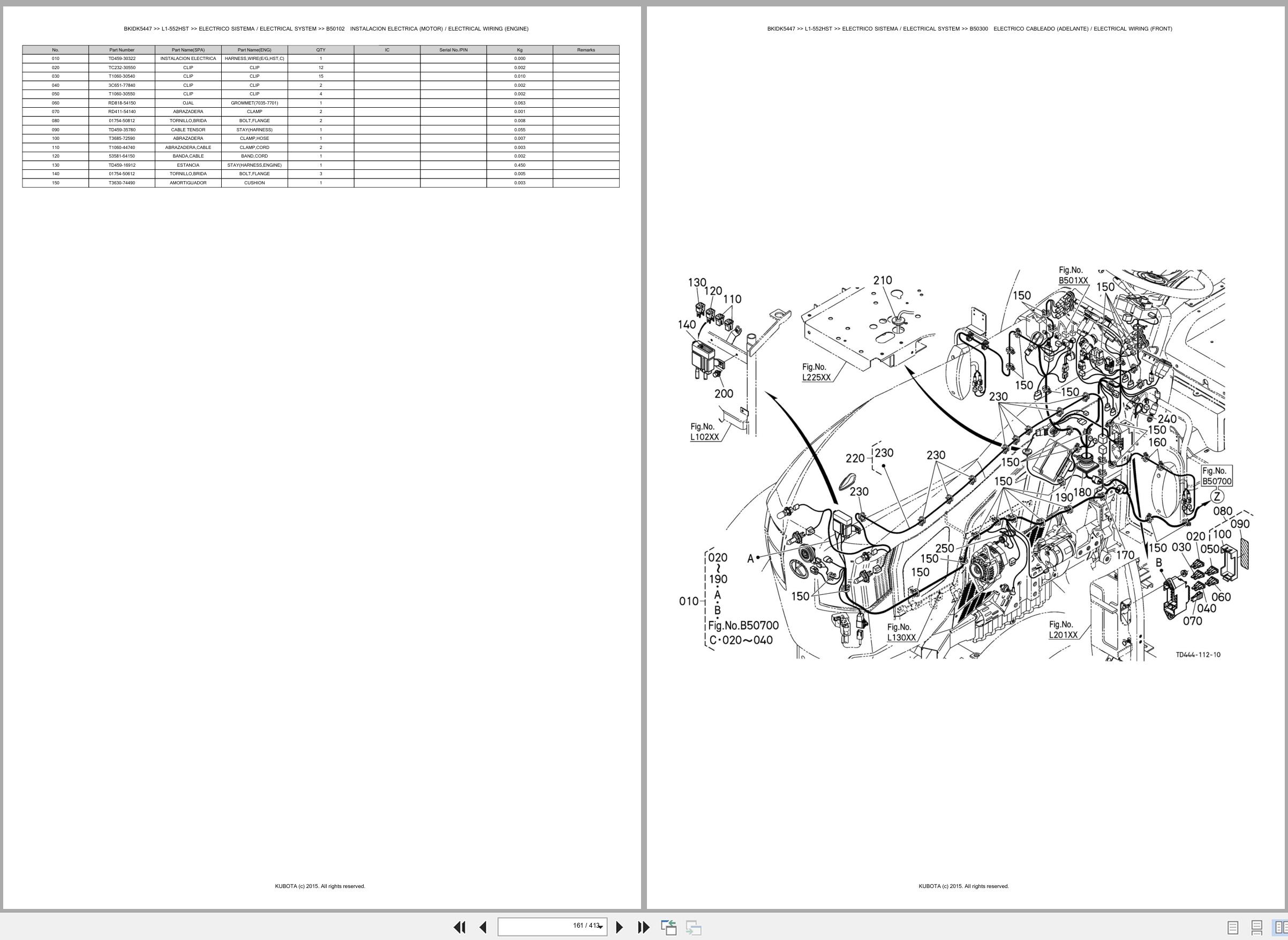 Kubota Tractor L1 552HST Spare Parts Catalog EN ES (2)