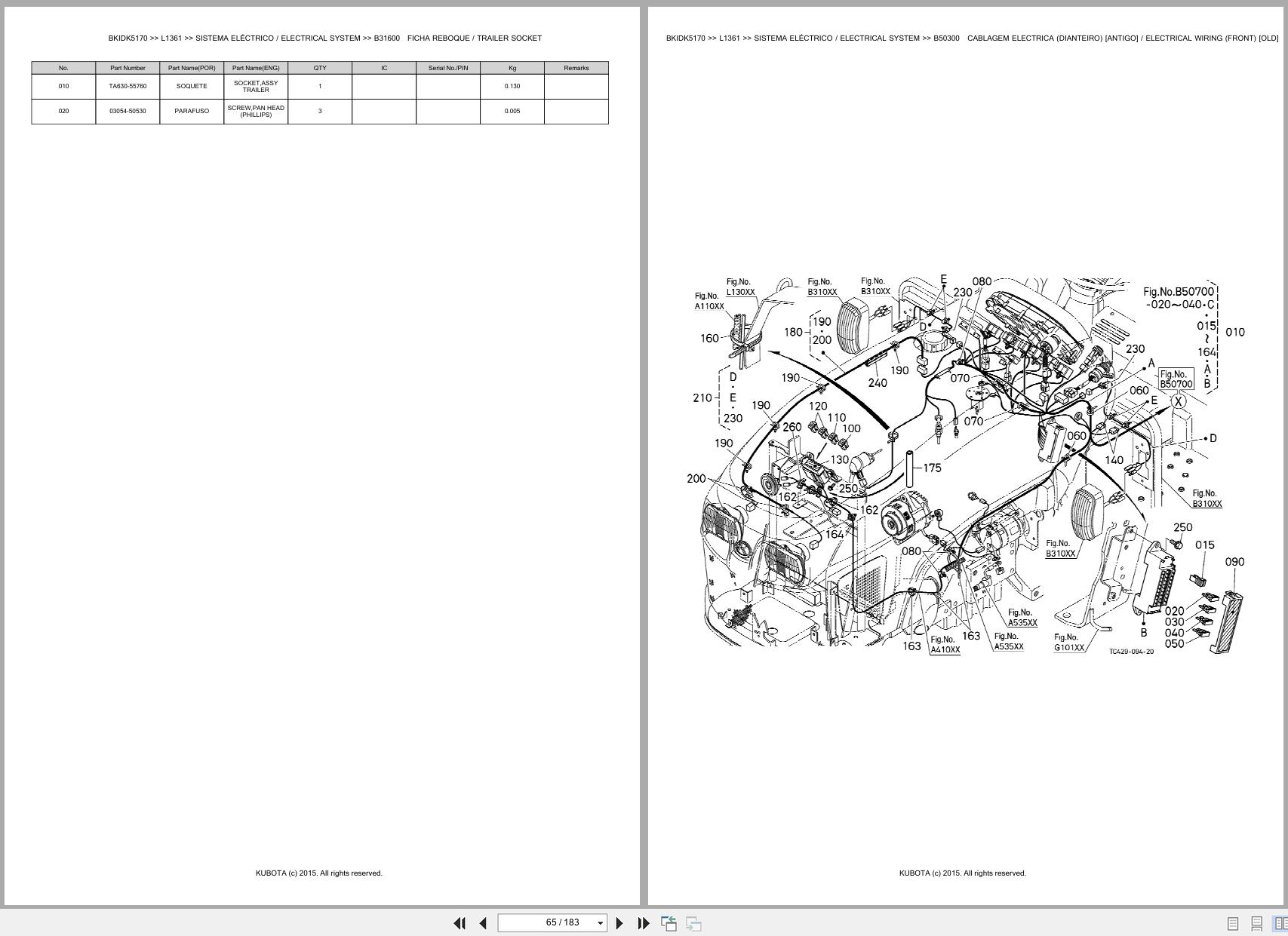 Kubota Tractor L1361 Spare Parts Catalog EN PT (2)