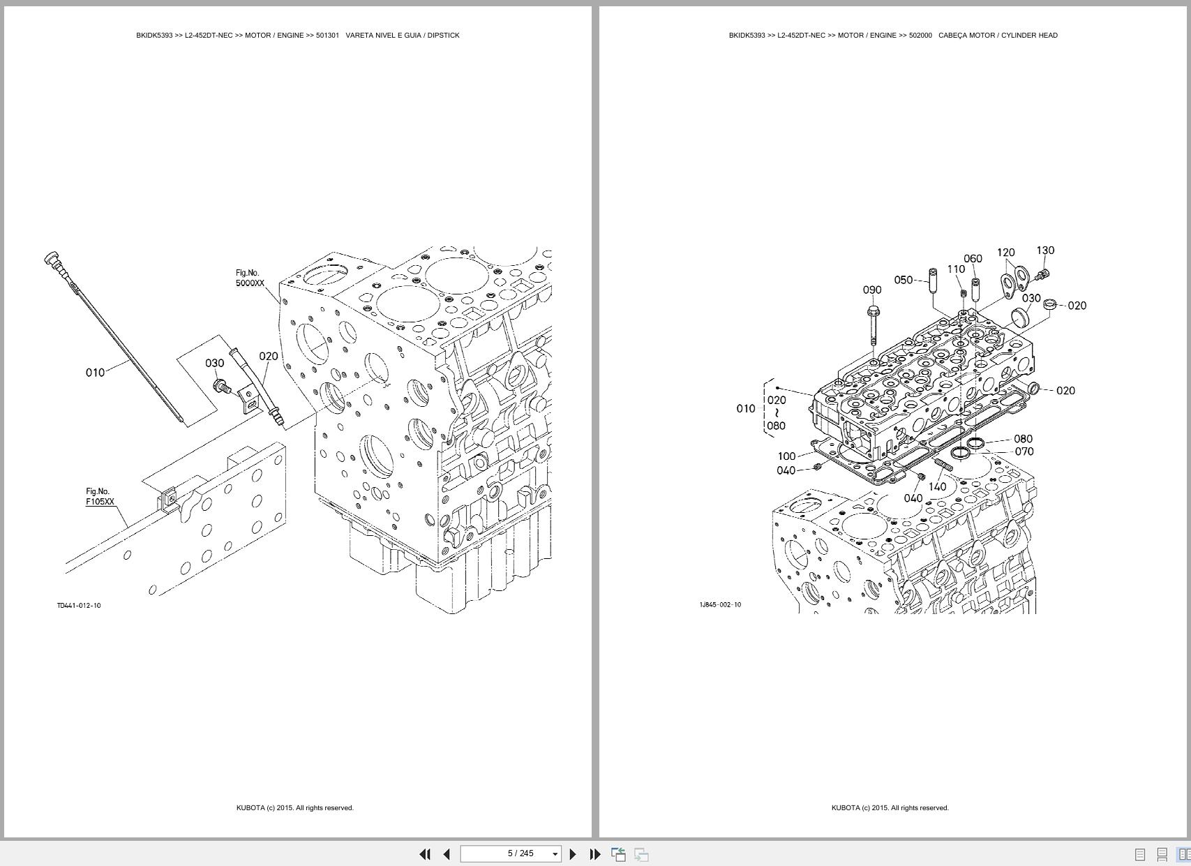 Kubota Tractor L2 452DT NEC Spare Parts Catalog EN PT (3)