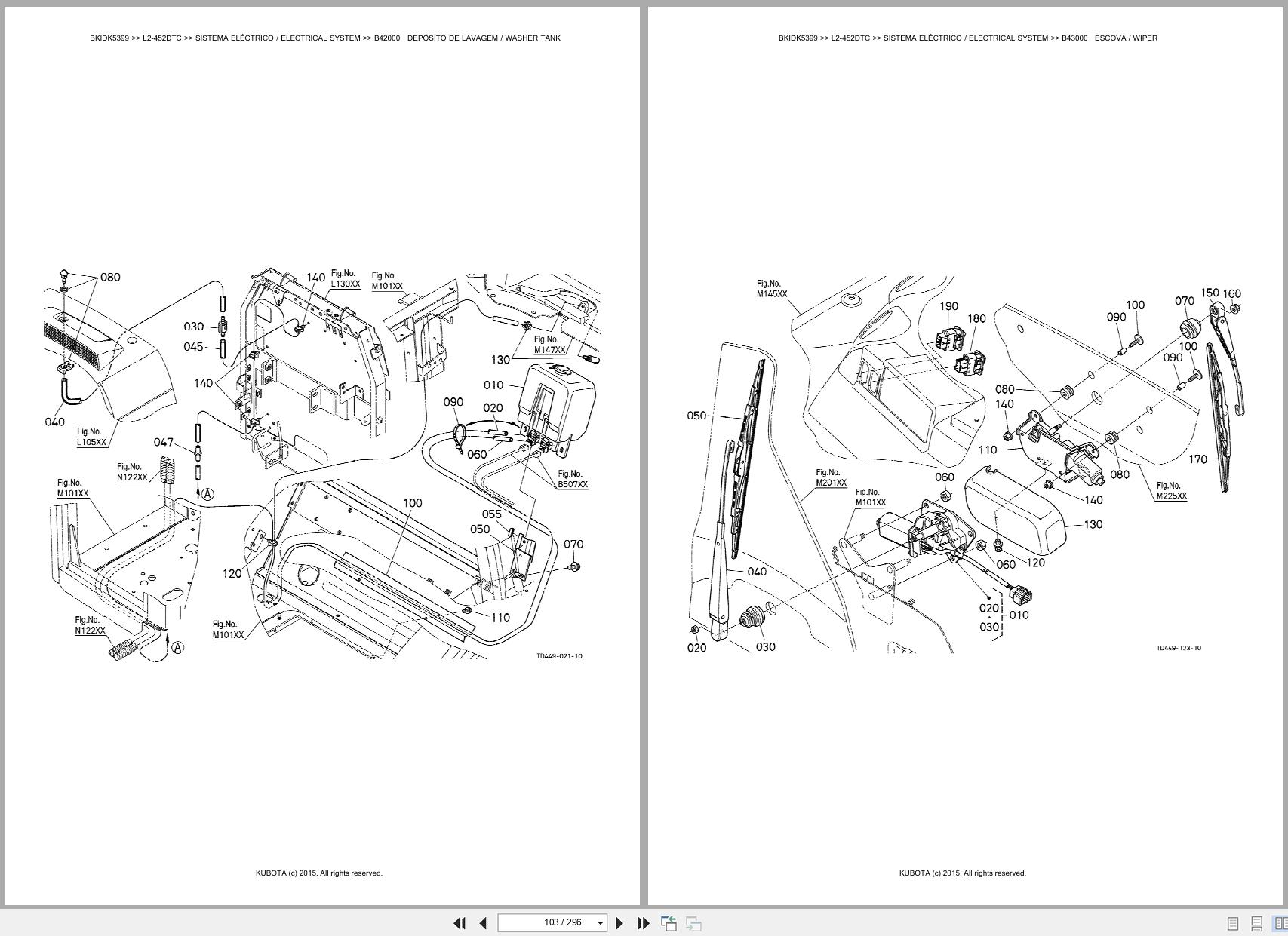 Kubota Tractor L2 452DTC Spare Parts Catalog EN PT (2)