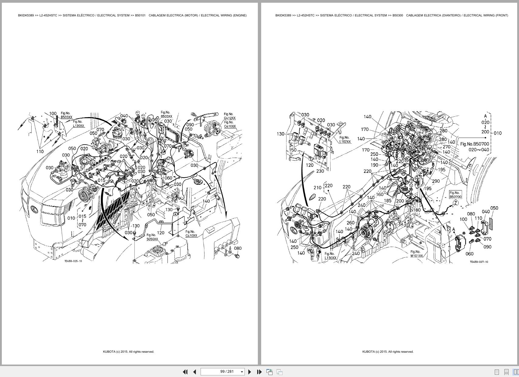 Kubota Tractor L2 452HSTC Spare Parts Catalog EN PT (2)