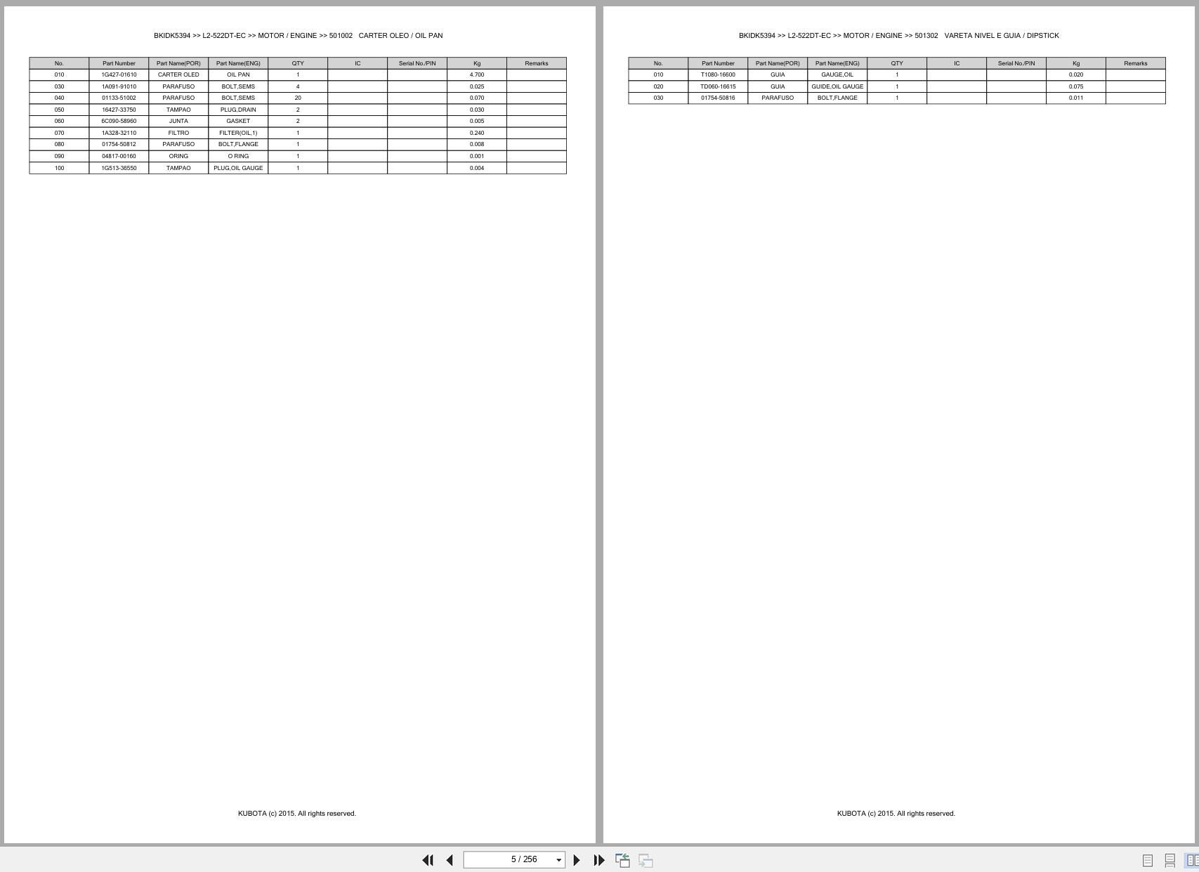 Kubota Tractor L2 522DT EC Spare Parts Catalog EN PT (3)