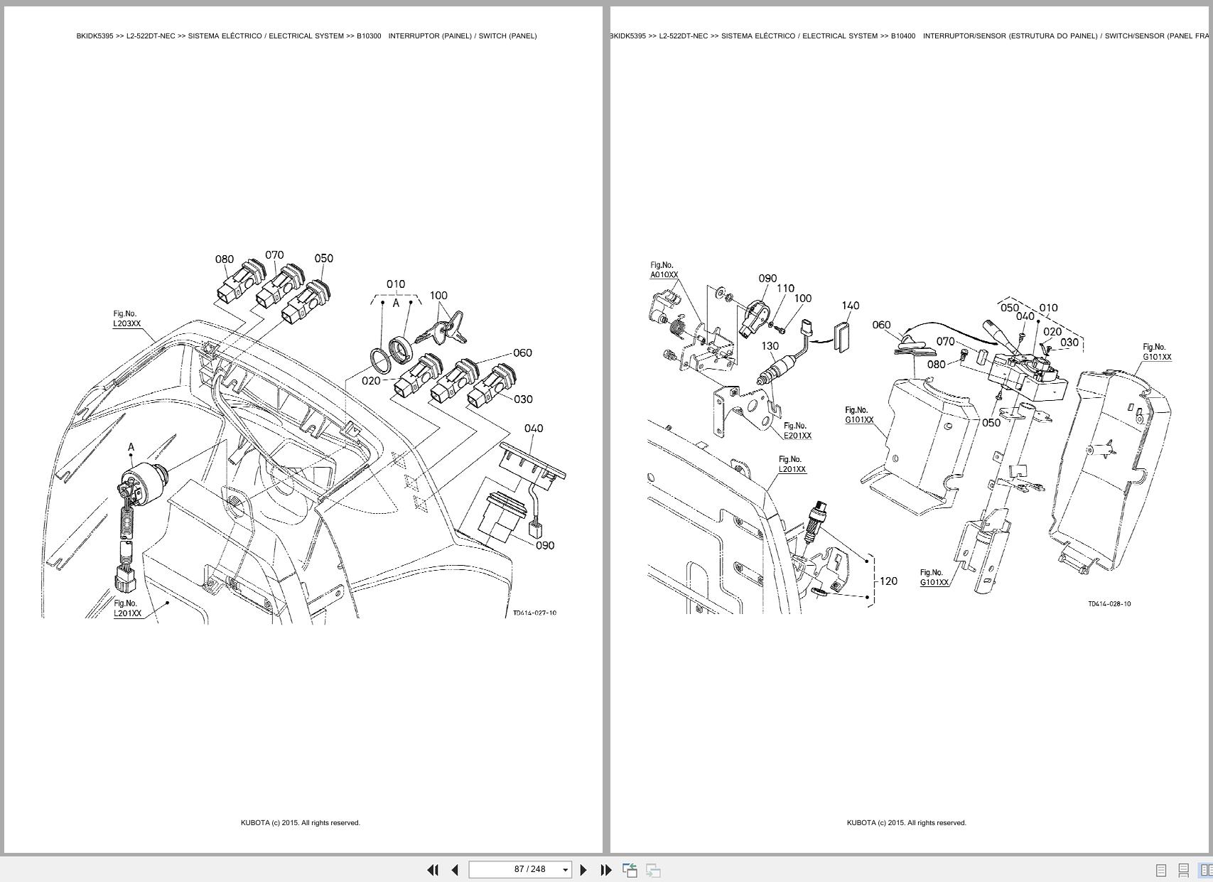 Kubota Tractor L2 522DT NEC Spare Parts Catalog EN PT (2)