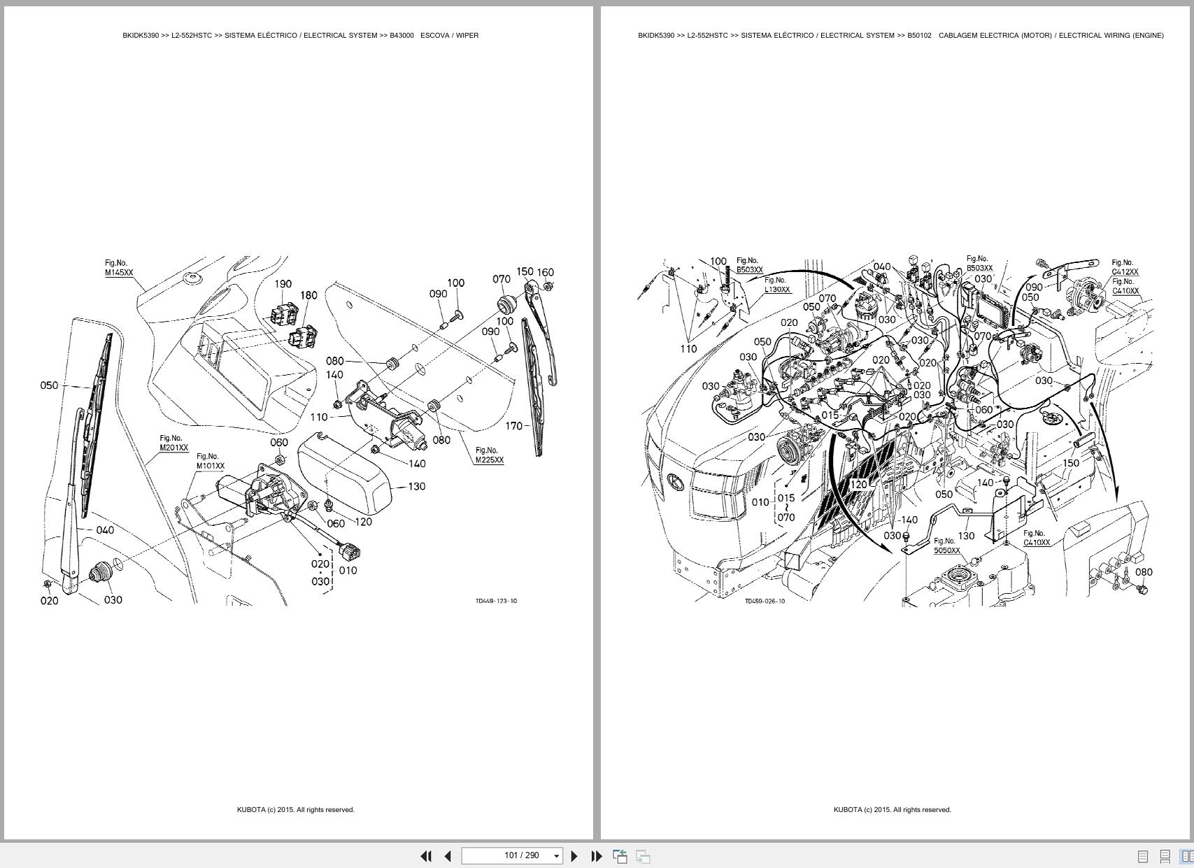 Kubota Tractor L2 552HSTC Spare Parts Catalog EN PT (2)