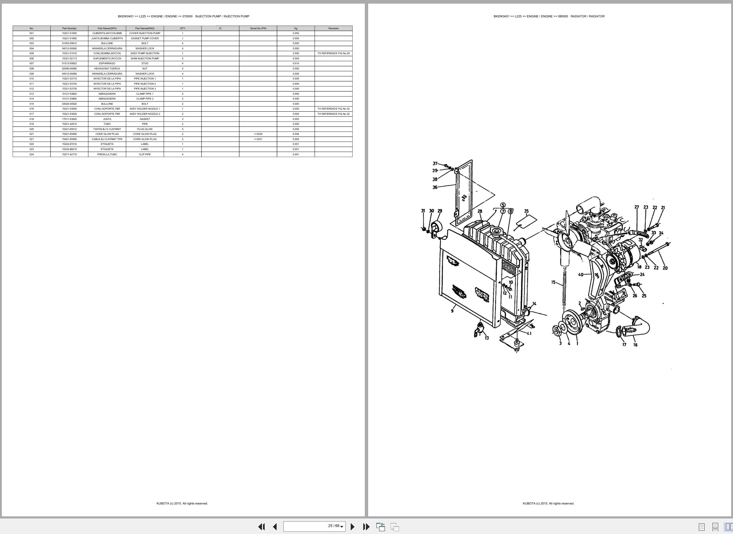 Kubota Tractor L225 Spare Parts Catalog EN ES (2)