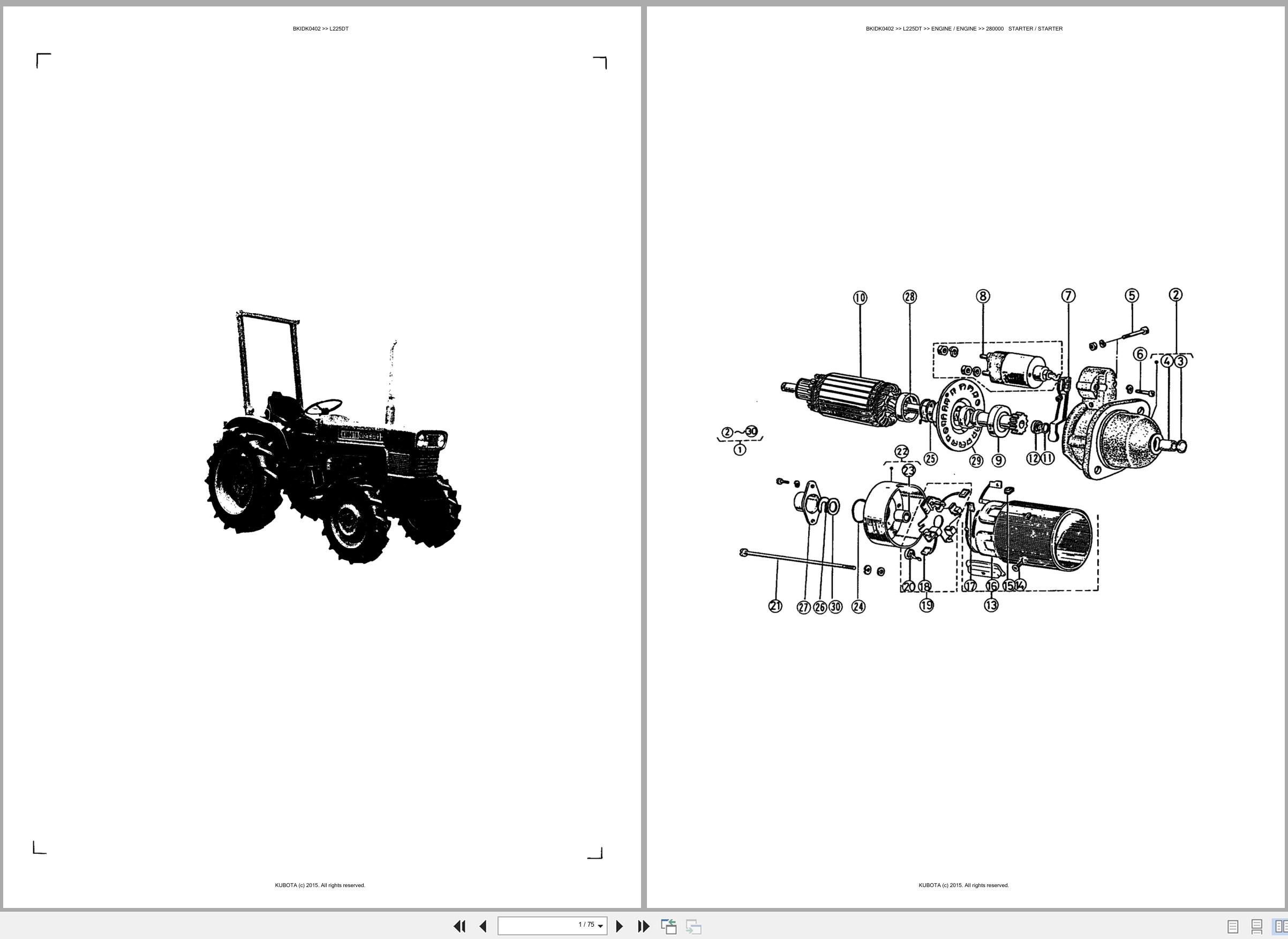 Kubota Tractor L225DT Spare Parts Catalog EN ES (1)