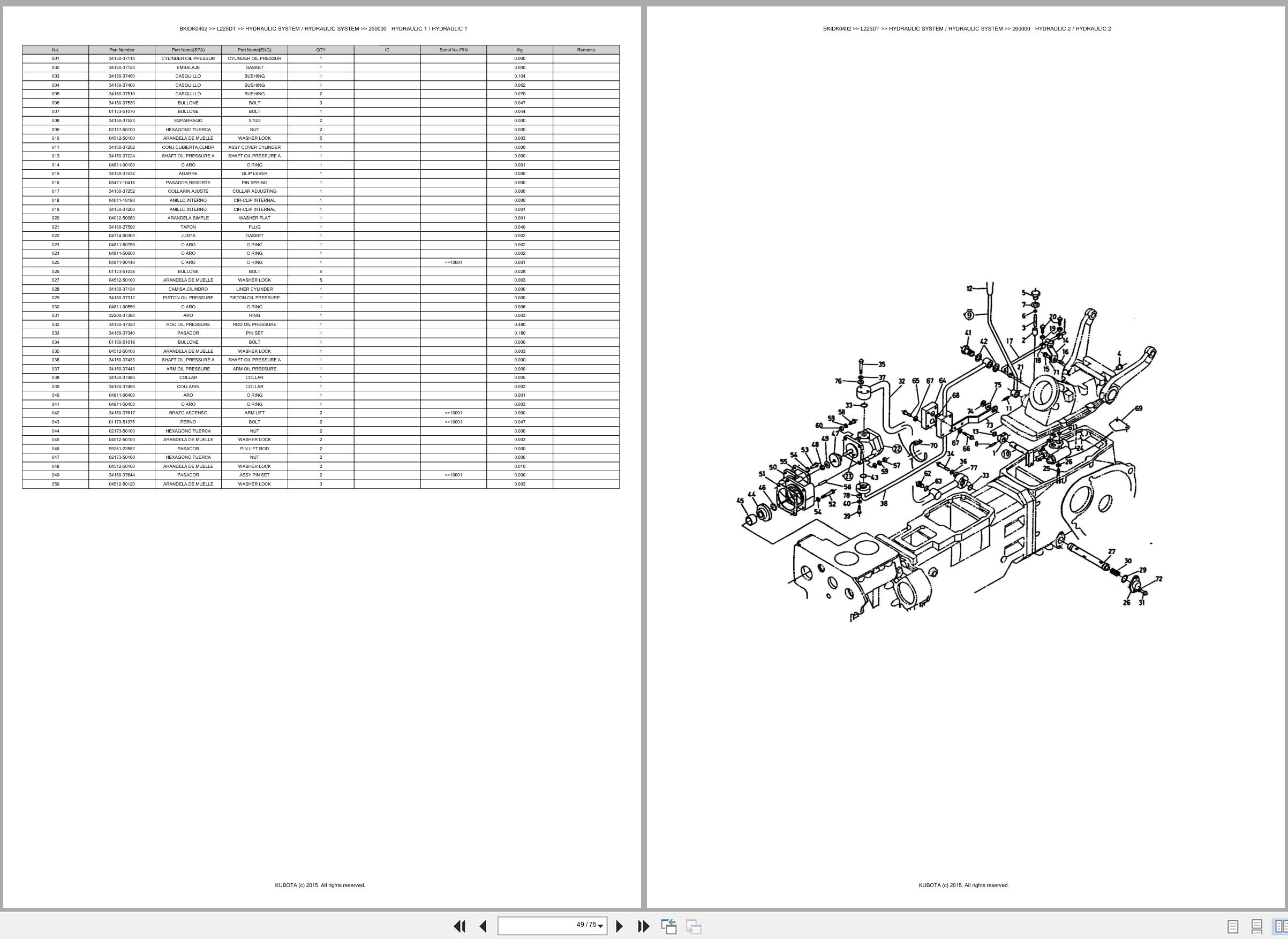 Kubota Tractor L225DT Spare Parts Catalog EN ES (3)