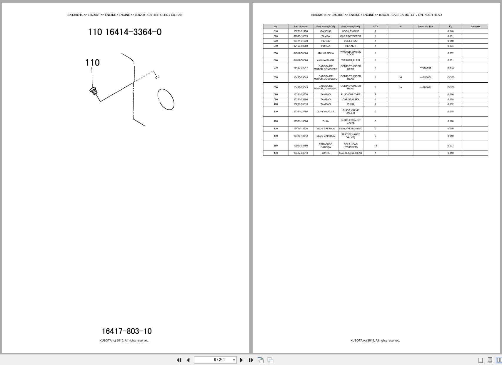 Kubota Tractor L2500DT Spare Parts Catalog EN PT (3)