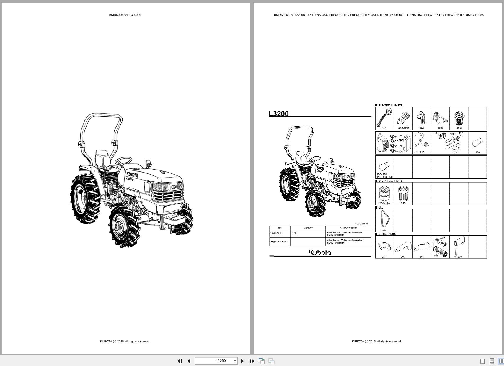 Kubota Tractor L3200DT Spare Parts Catalog EN PT (1)