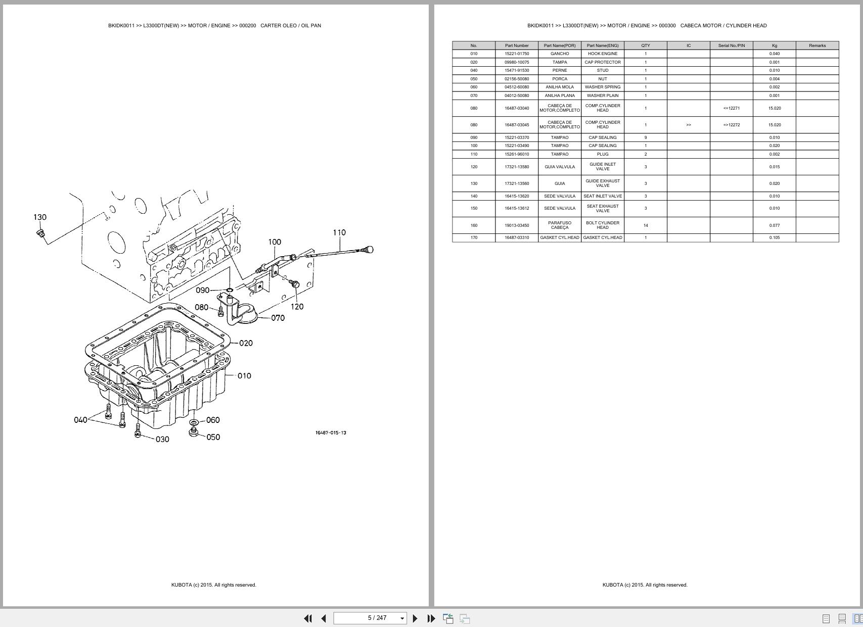 Kubota Tractor L3300DT NEW Spare Parts Catalog EN PT (3)