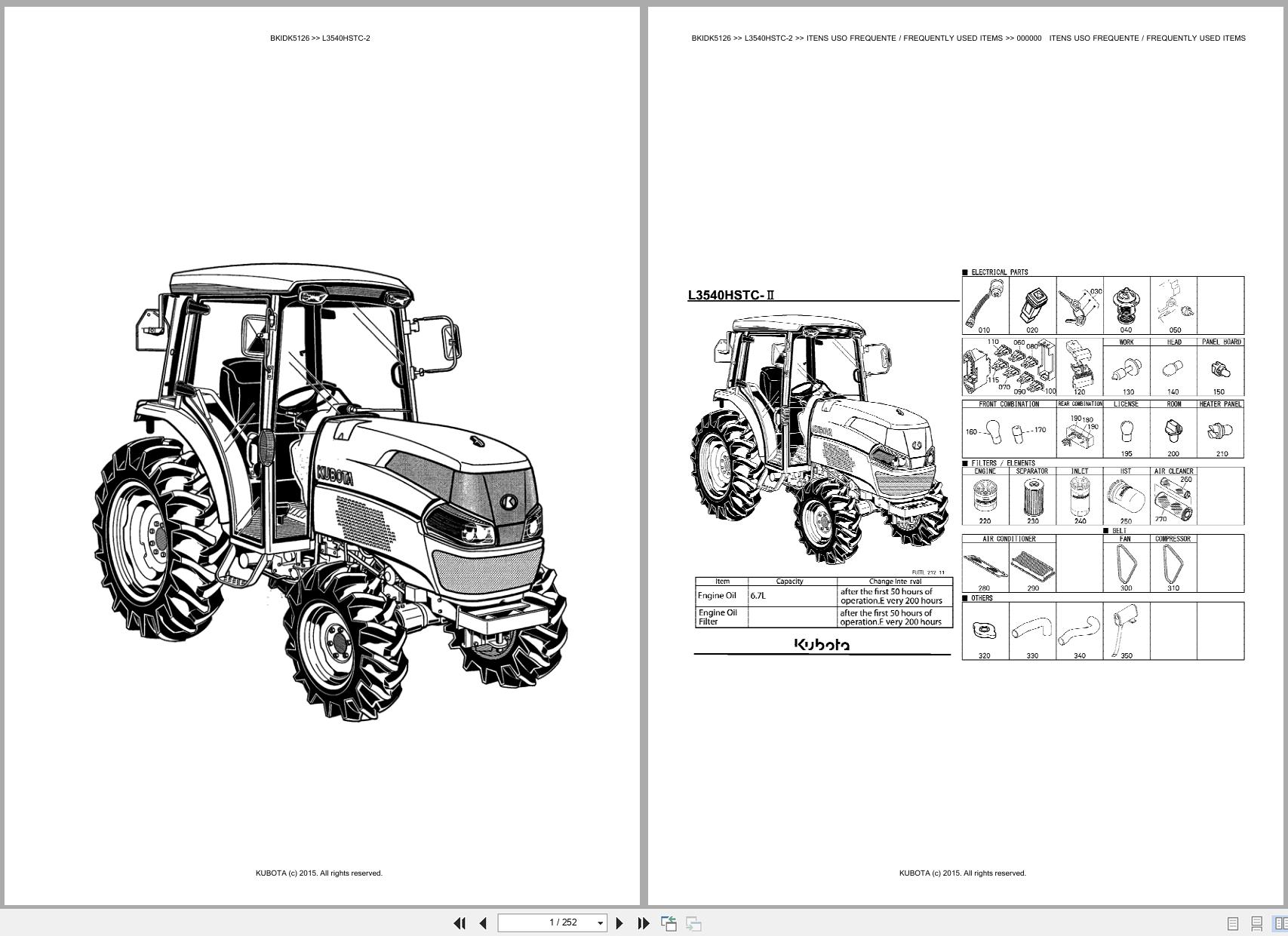 Kubota Tractor L3540HSTC 2 Spare Parts Catalog EN PT (1)