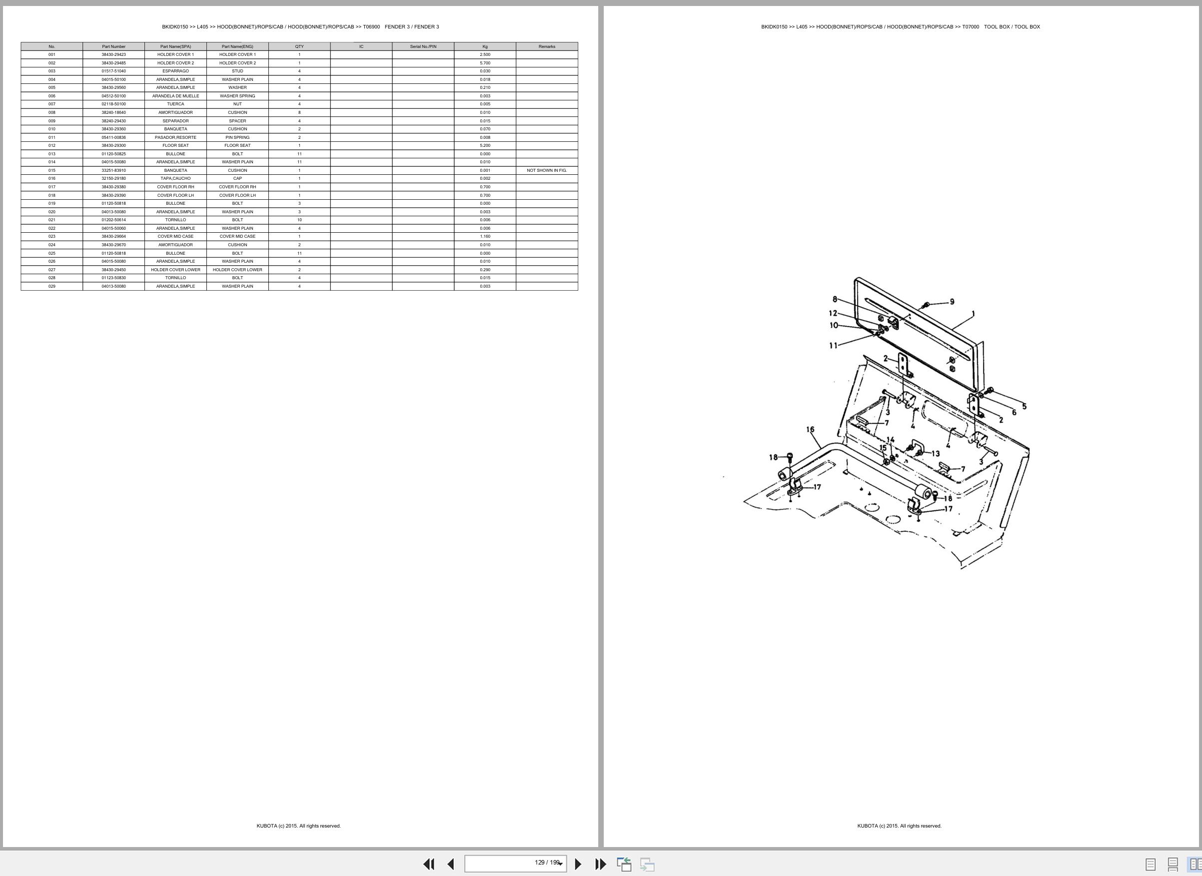 Kubota Tractor L405 Spare Parts Catalog EN ES (3)