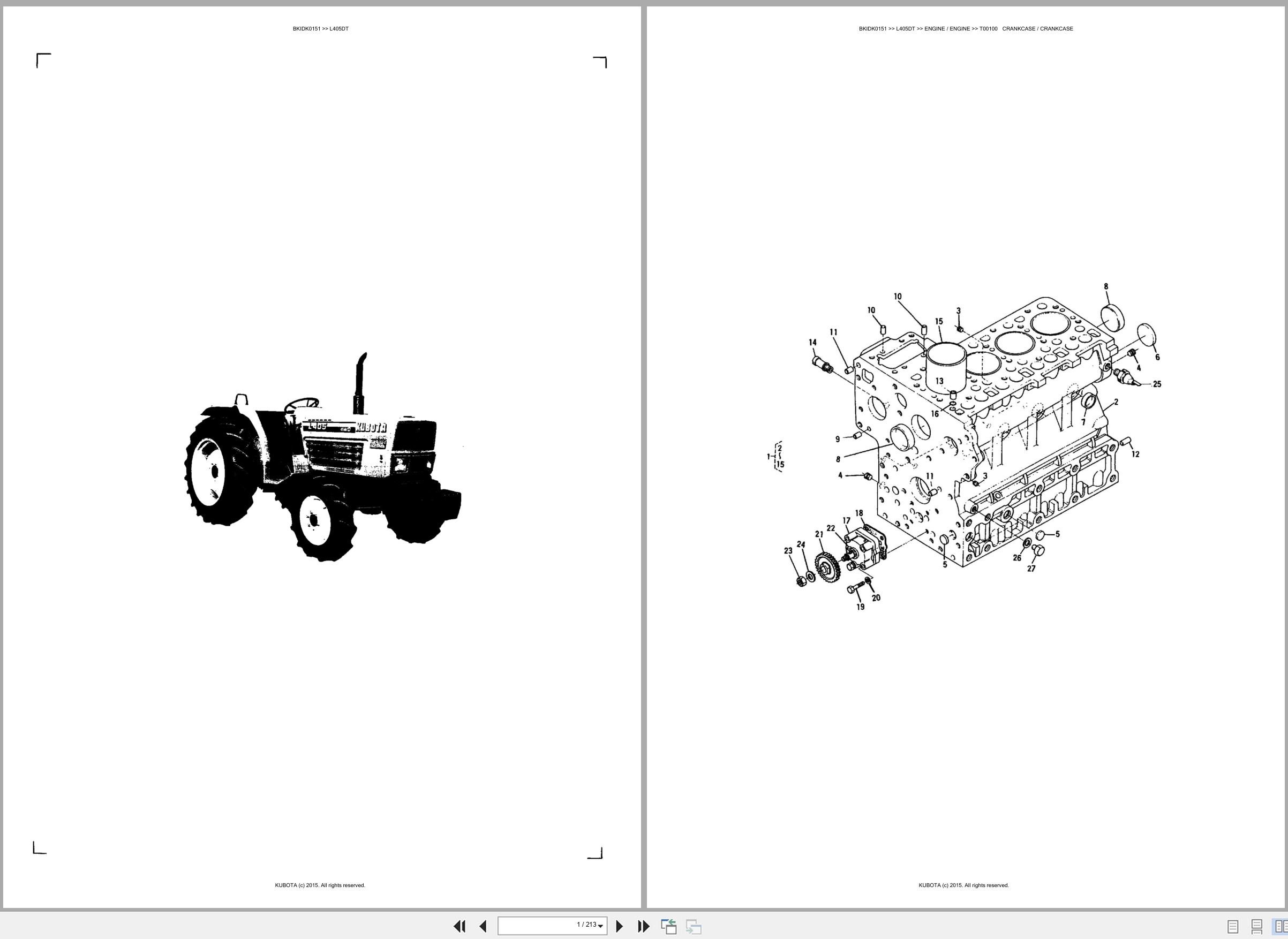 Kubota Tractor L405DT Spare Parts Catalog EN ES (1)