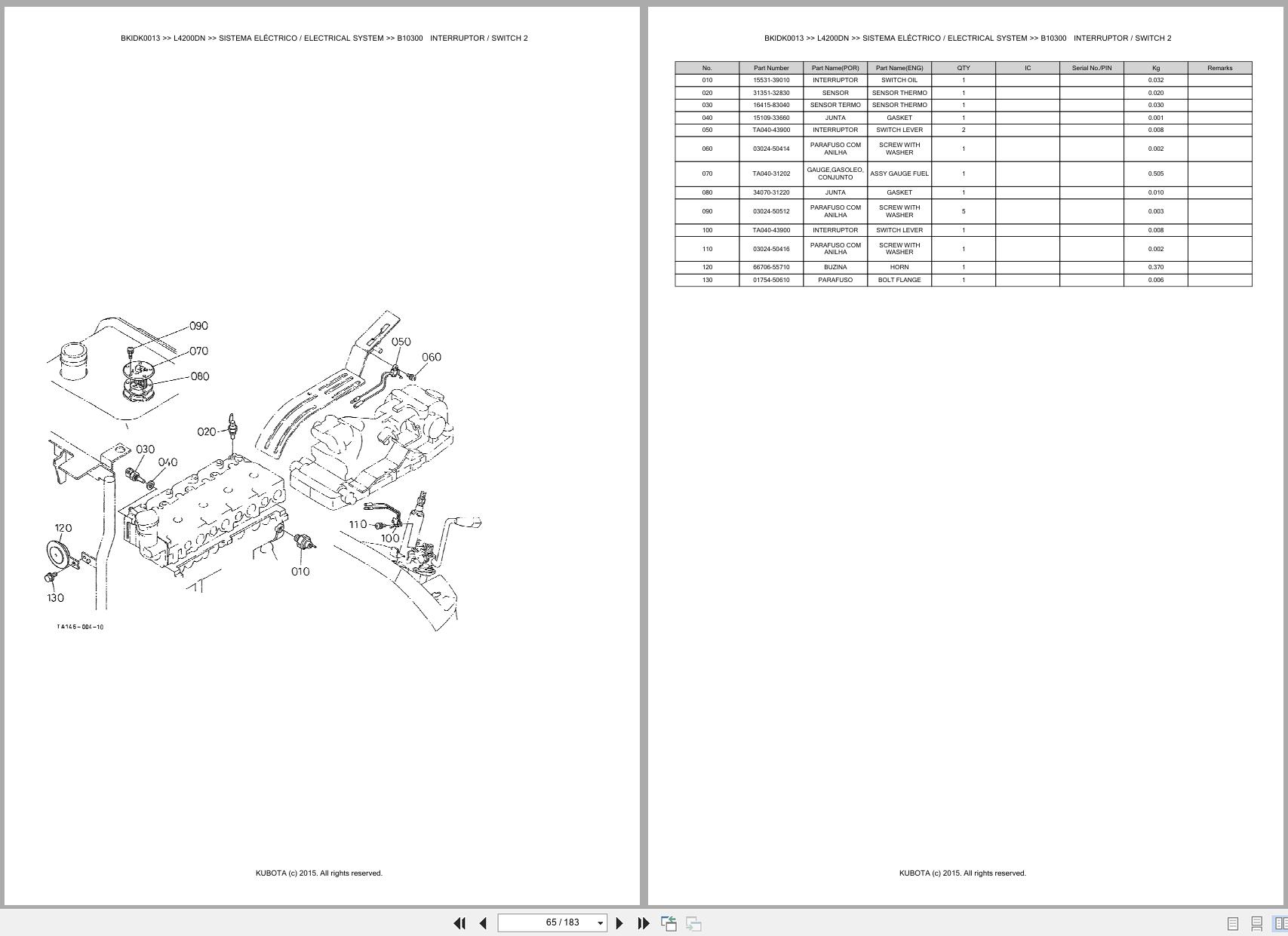 Kubota Tractor L4200DN Spare Parts Catalog EN PT (2)