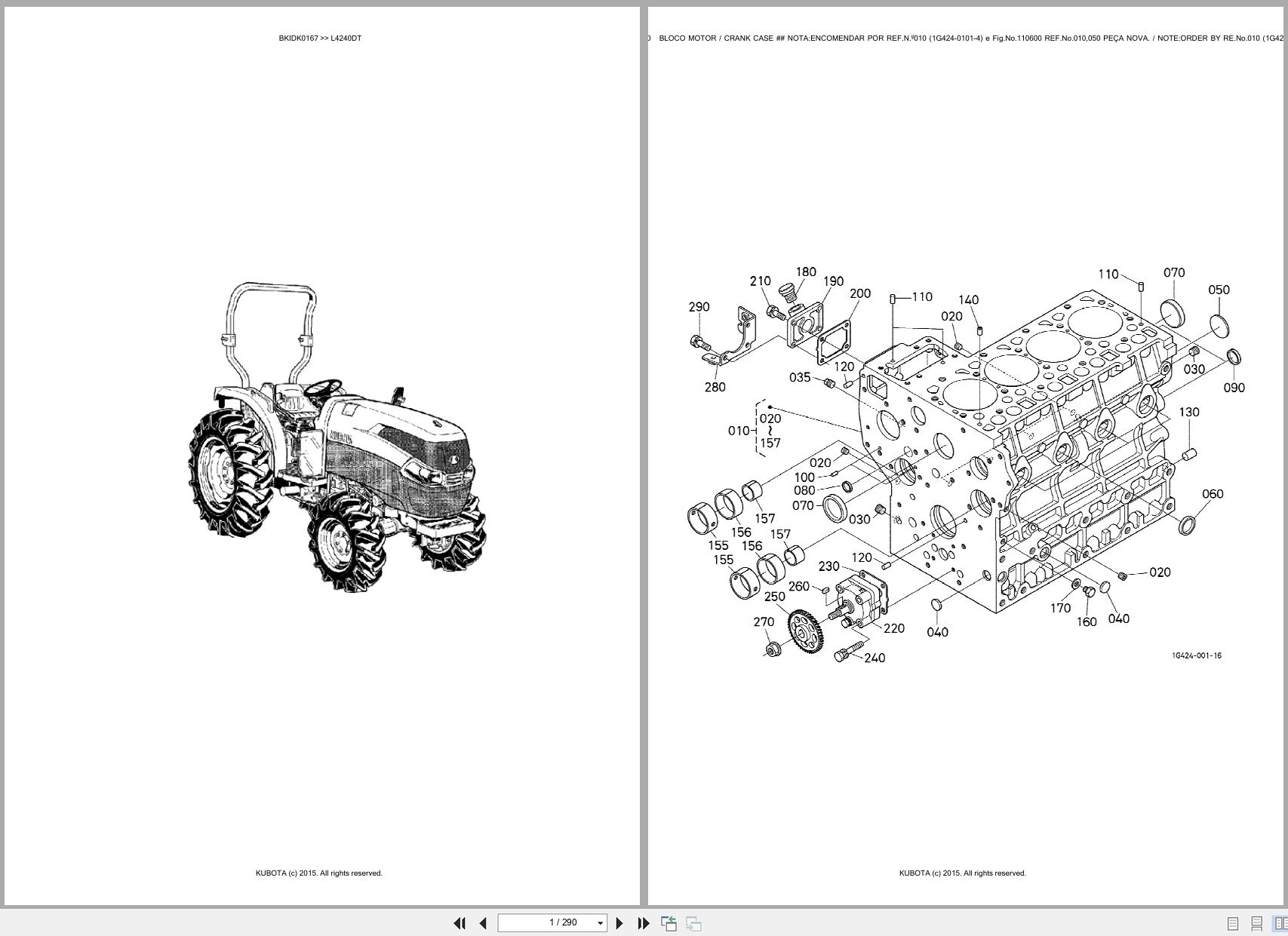 Kubota Tractor L4240DT Spare Parts Catalog EN PT (1)