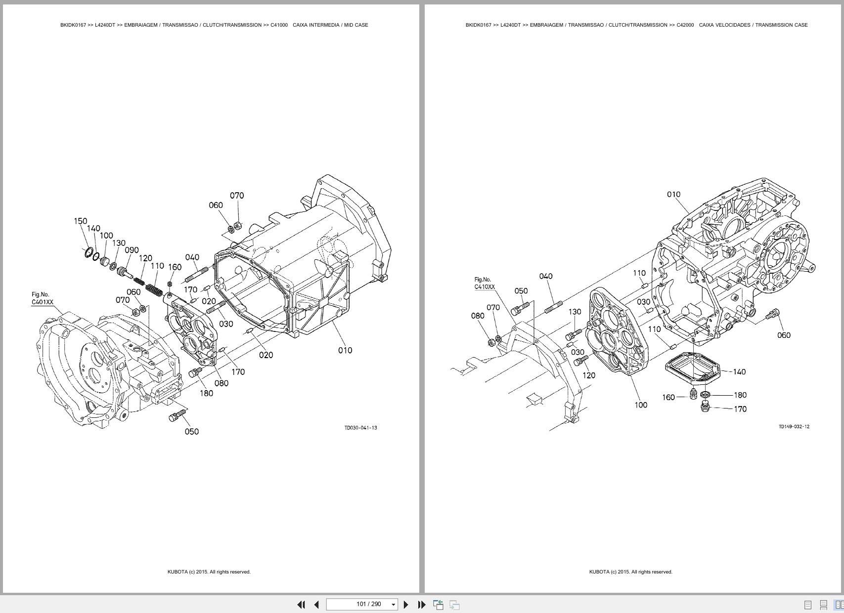 Kubota Tractor L4240DT Spare Parts Catalog EN PT (2)