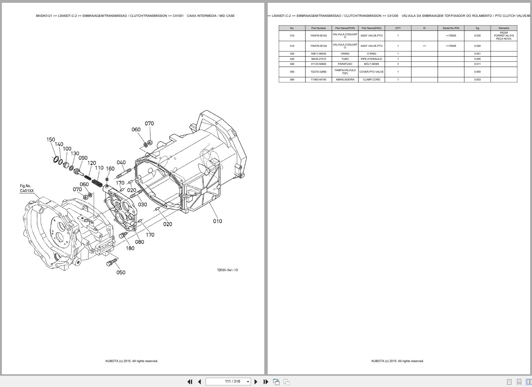 Kubota Tractor L5040DT C 2 Spare Parts Catalog EN PT (2)