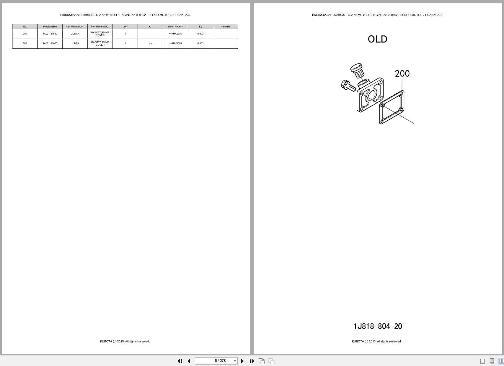 Kubota Tractor L5040GST C 2 Spare Parts Catalog EN PT (3)