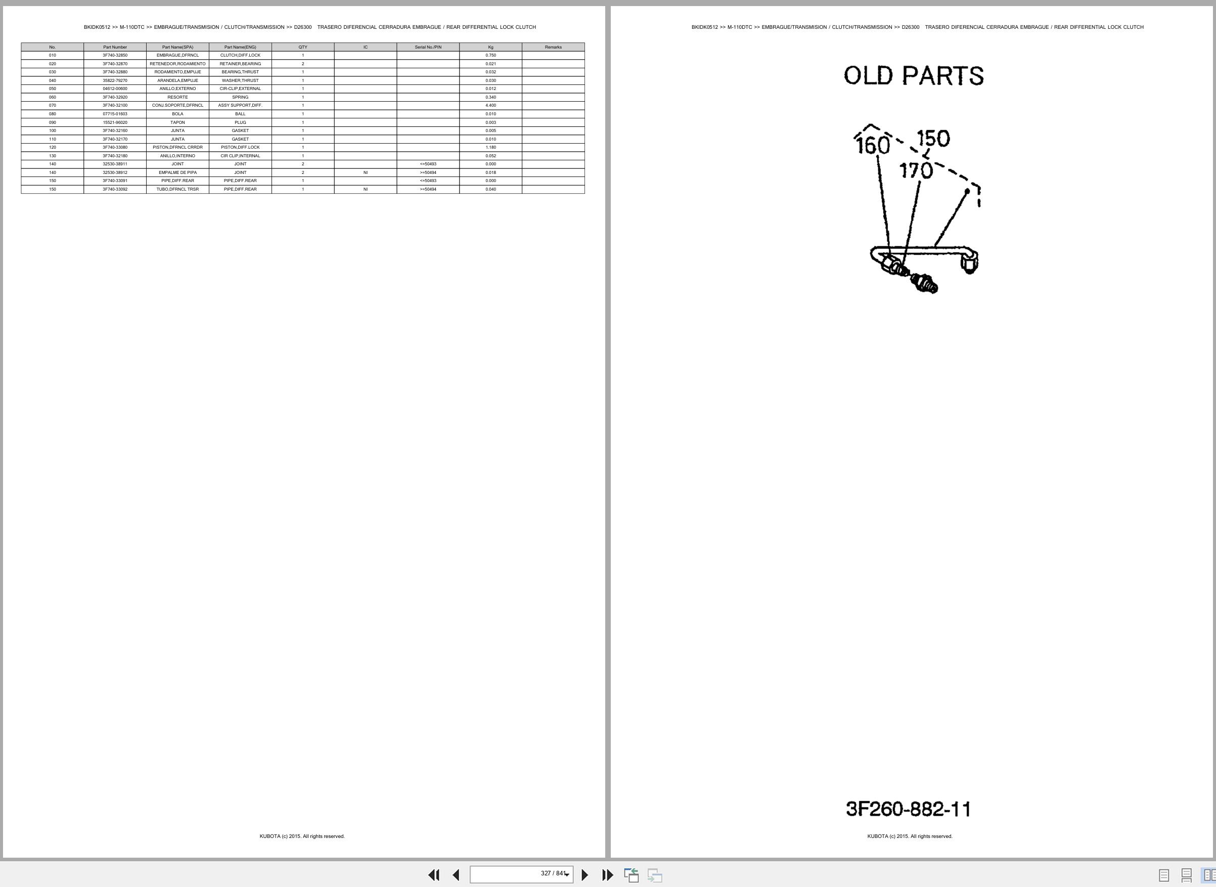 Kubota Tractor M 110DTC Spare Parts Catalog EN ES (2)